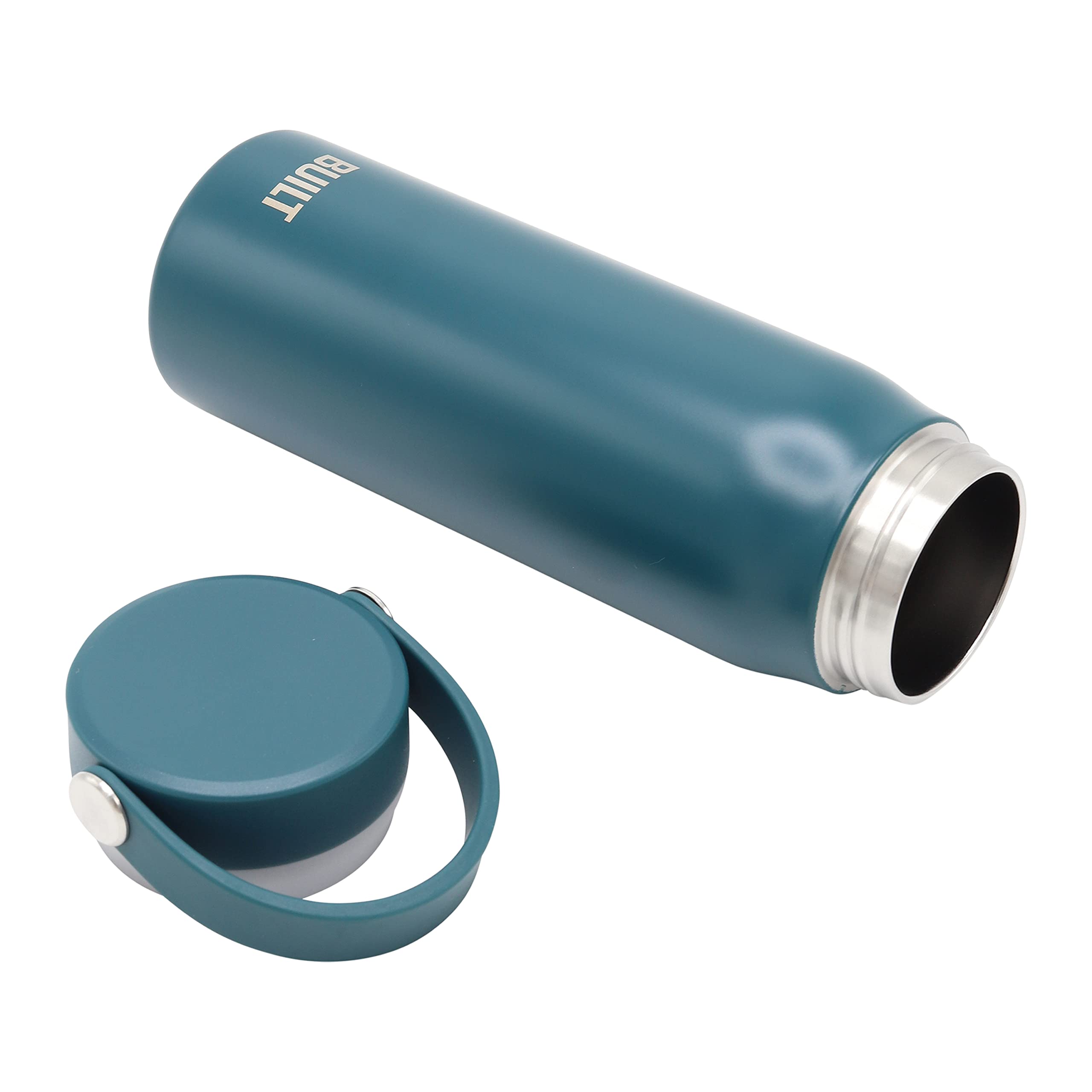 Built Cascade Double Wall Vacuum Insulated Stainless Steel Wide Mouth Water Bottle With Comfort Grip And Carry Handle Lid, 20 Ou