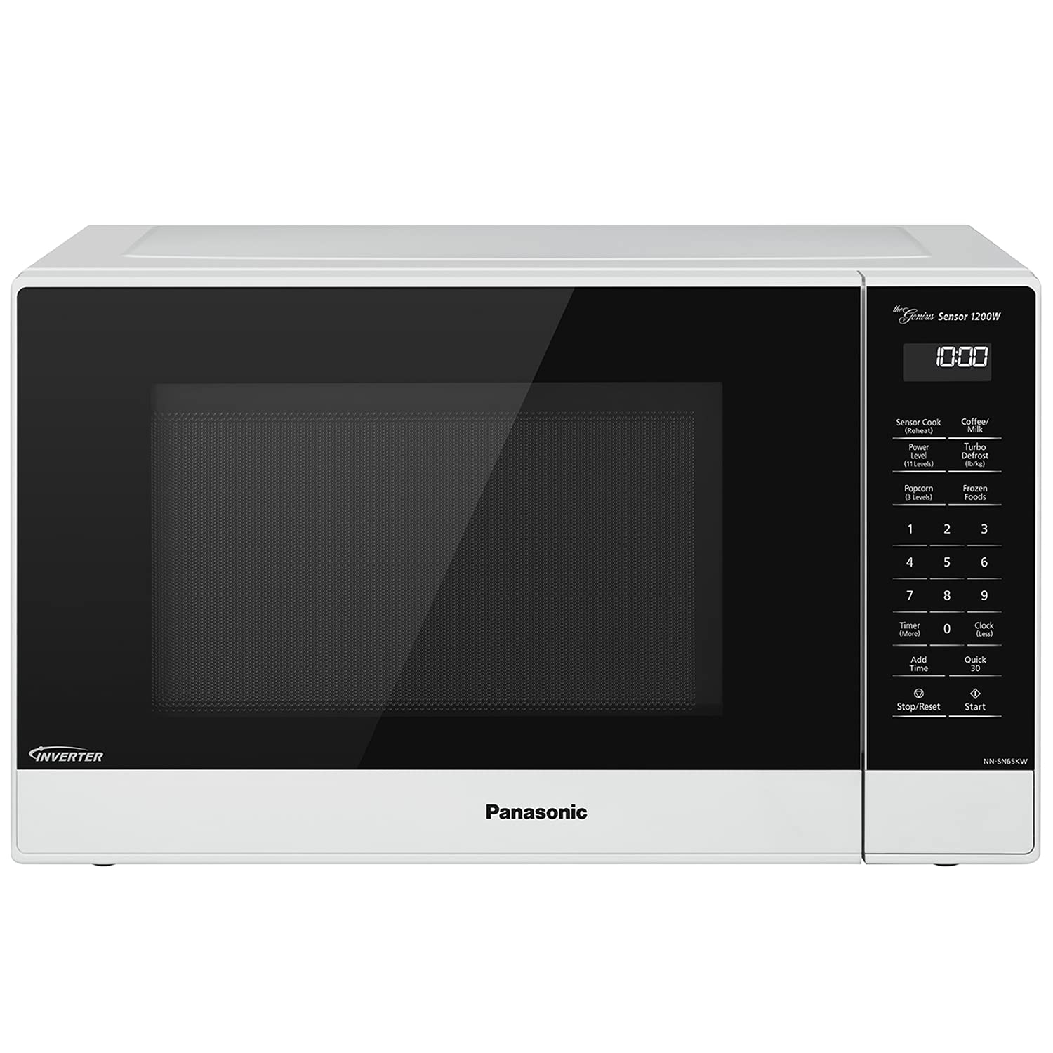 Panasonic Nn-Sn65Kw Microwave Oven With Inverter Technology, 1200W, 1.2 Cu.Ft. Small Genius Sensor One-Touch Cooking, Popcorn Bu