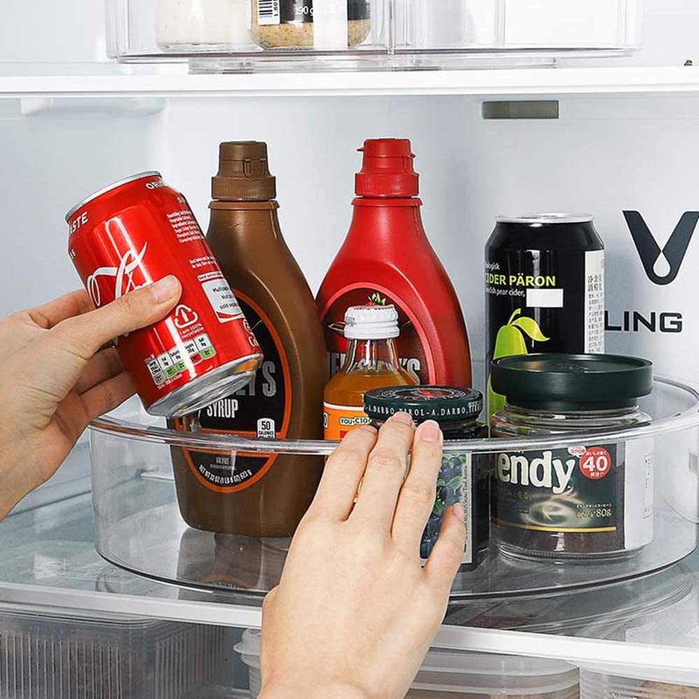 Sanno Round Lazy Susan Rotatingturntable Storage Container For Kitchen Cabinet, Pantry, Refrigerator, Countertop Food Safe Turnt