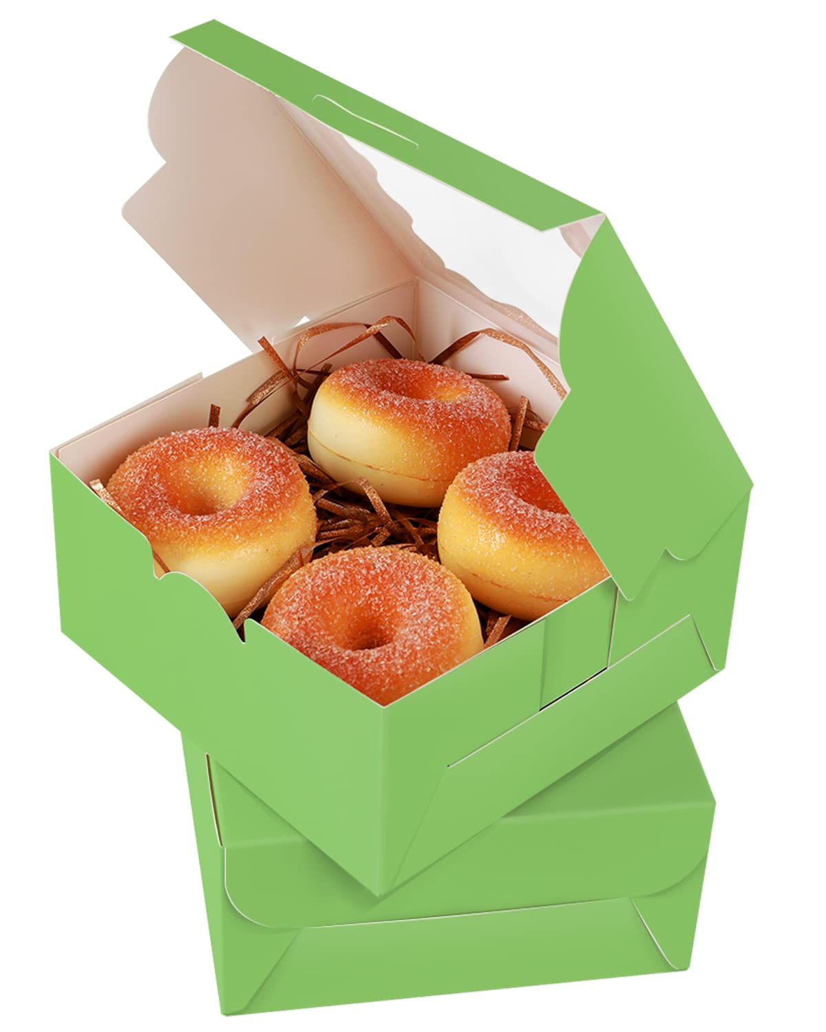 Qiqee Avocado Cookie Boxes With Window 36Packs 6X6X3 Avocado Bakery Box Pastry Box For Wedding Favor Birthday & Party