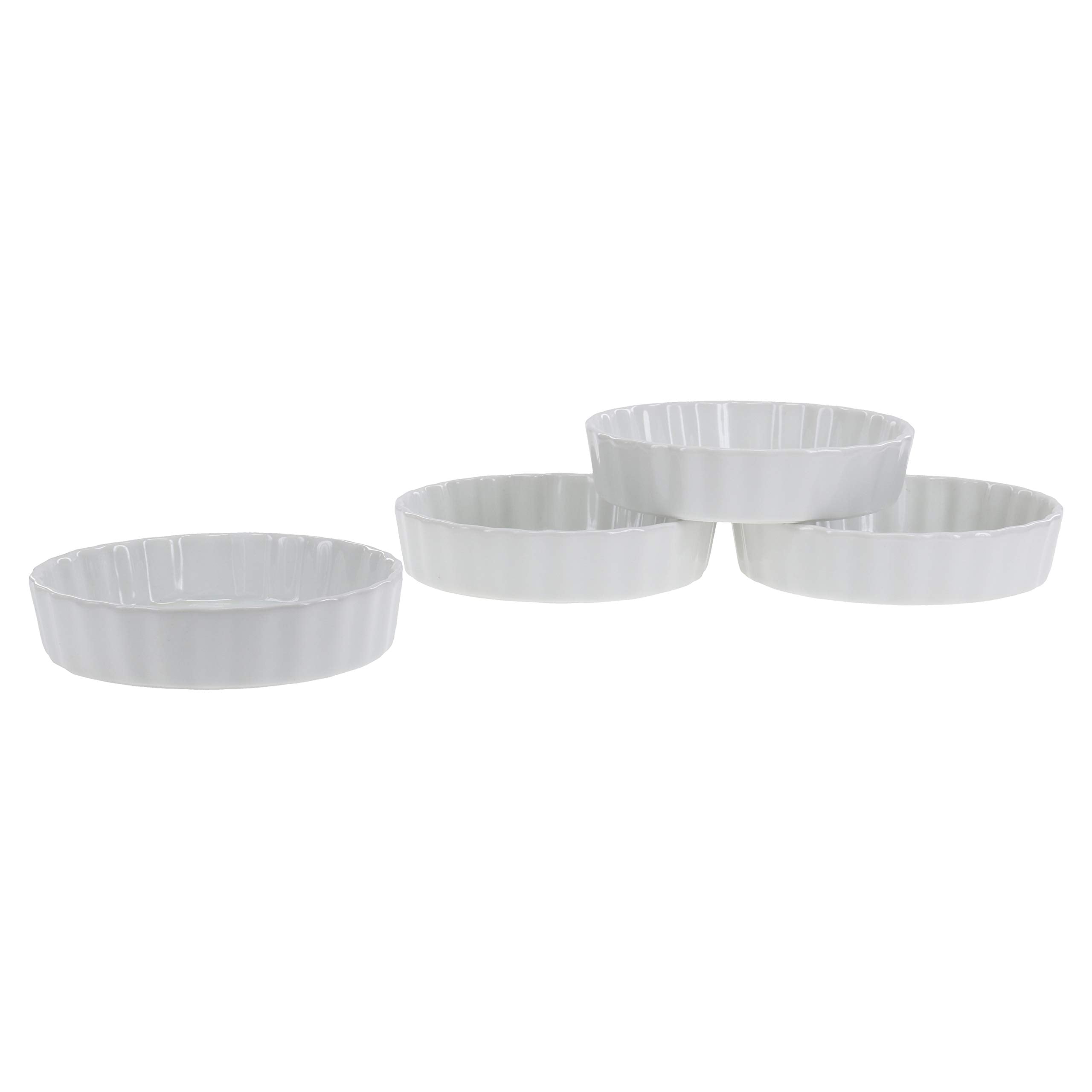 Bia Cordon Bleu 5-Inch Round Quiche/Brulee Baking Dish, Set Of 4, White