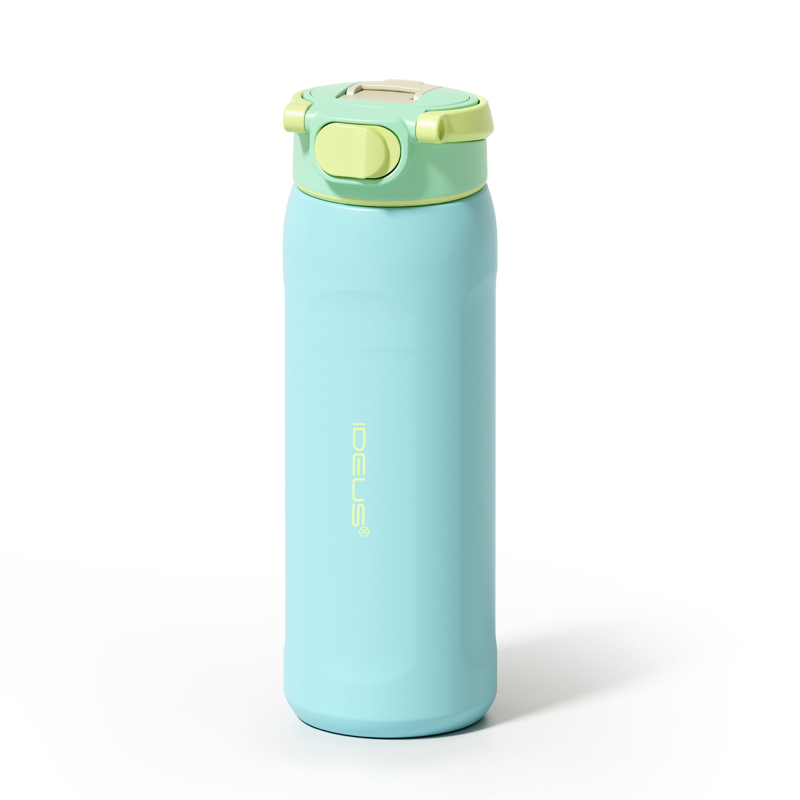 Ideus 24 oz Insulated Stainless Steel Water Bottle with Straw, Sky Blue