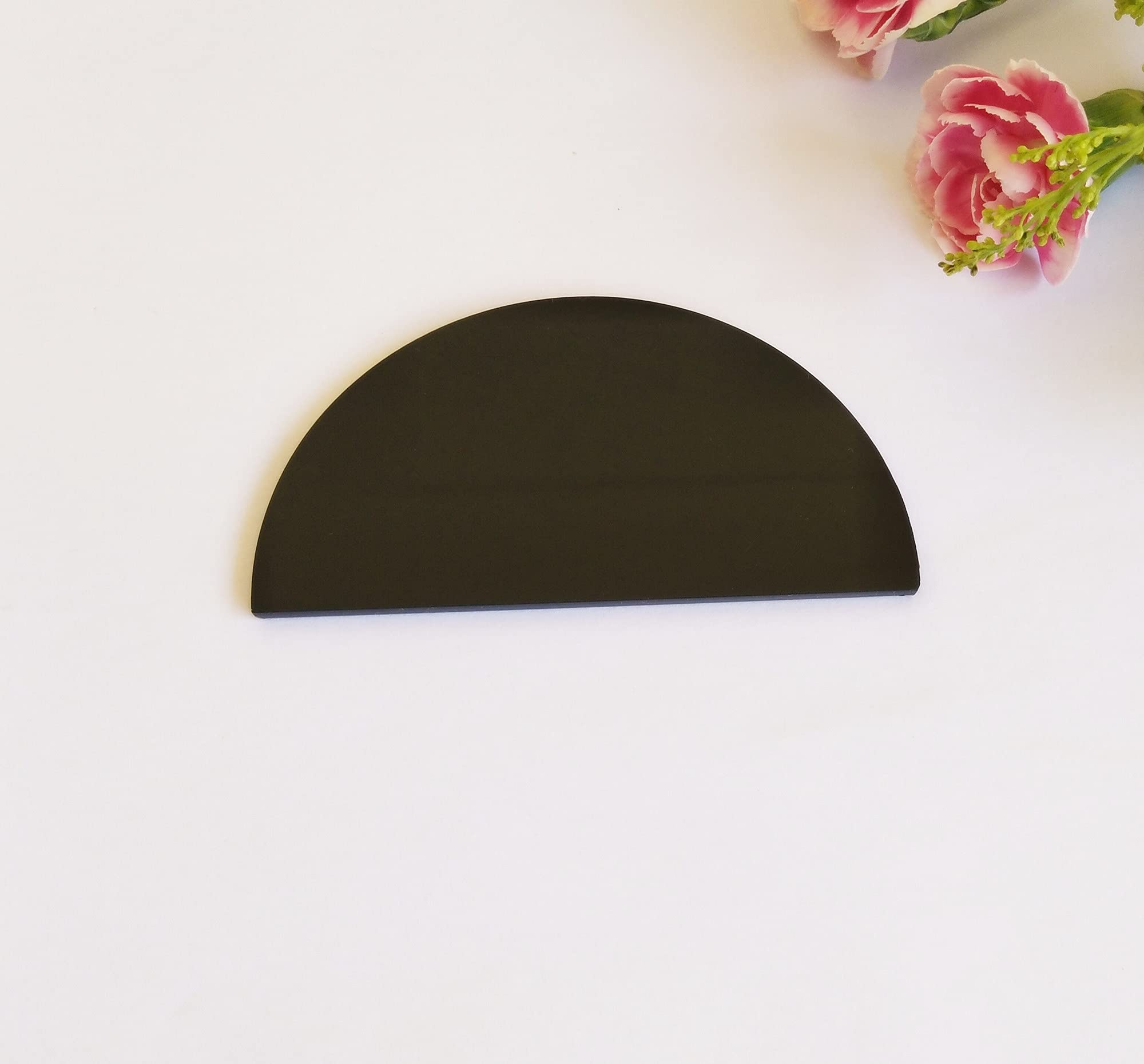 Xiaoyue 20Pcs Acrylic Place Card, Half Circle Place Cards, Wedding Half Circle Place Cards, Semicircle Acrylic Wedding Sign Hold