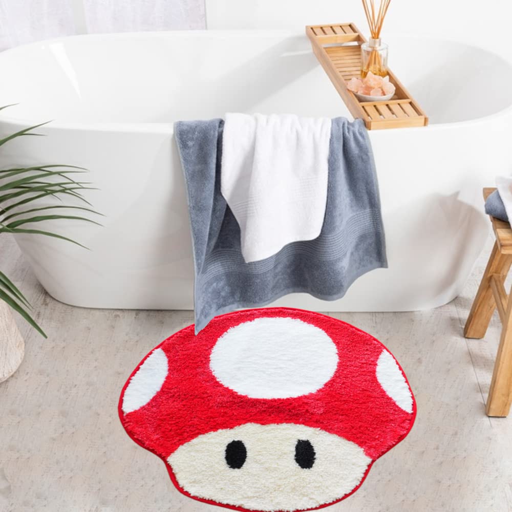 Evovee Ladybug Rug Cute Bathroom Decor Funny Mushroom Bath Mat Shower Red Rugs Funky Bedroom Aesthetic Fun Round Preppy Cool Apa