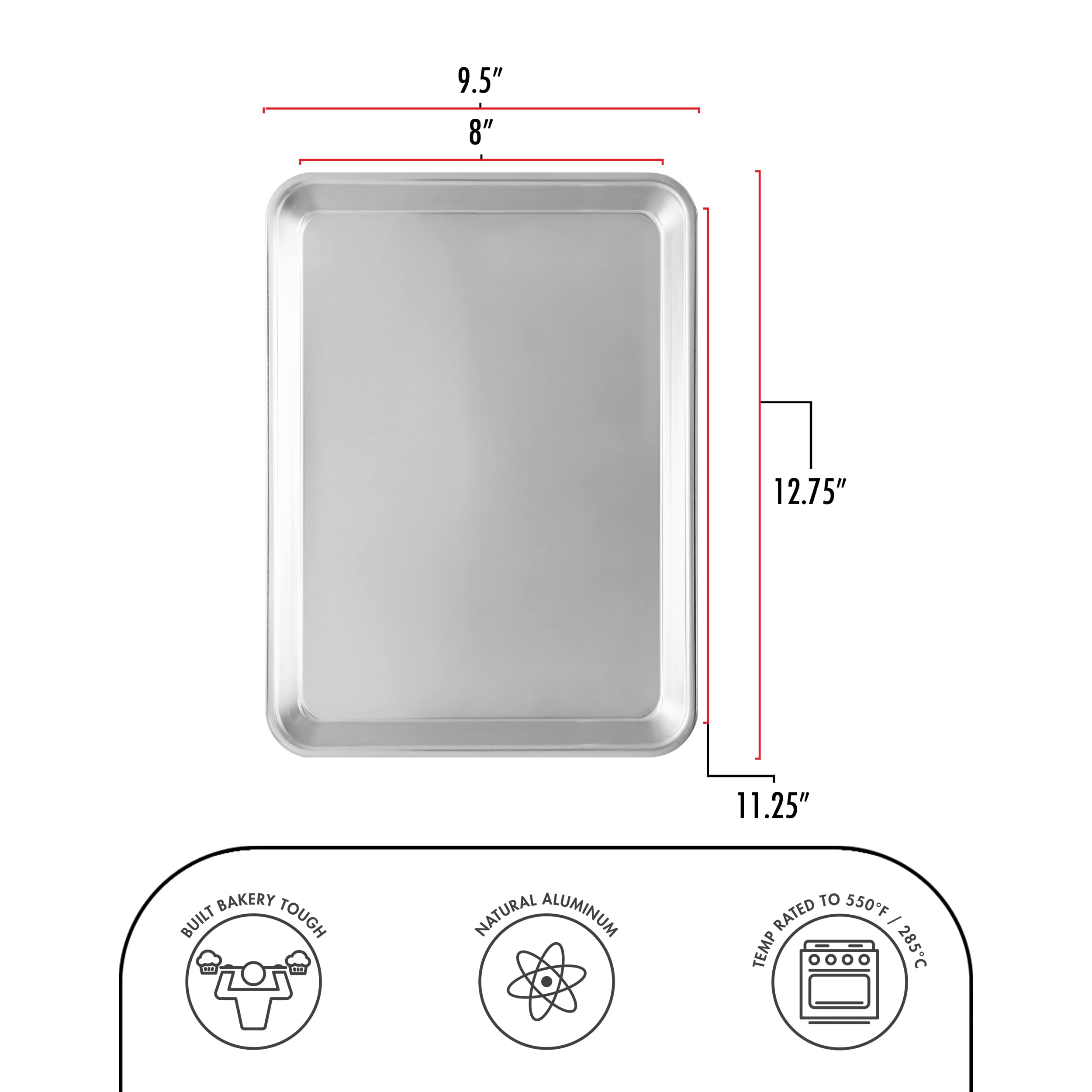 Fat Daddio'S Sp-Qtr Natural Aluminum Quarter Sheet Pan