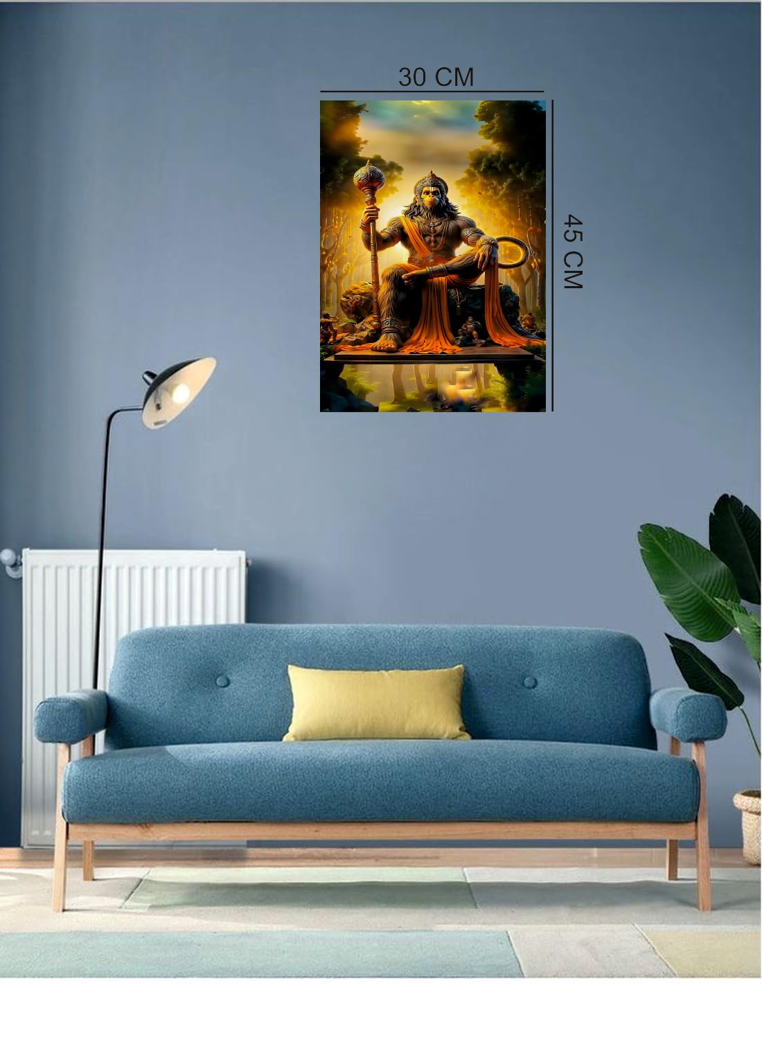 Anabia Decor Shree Veer Bajrang Bali Wall Poster For Livingroom, Bedroom, Office, Kidsroom (Size - 30 Cm X 45 Cm)