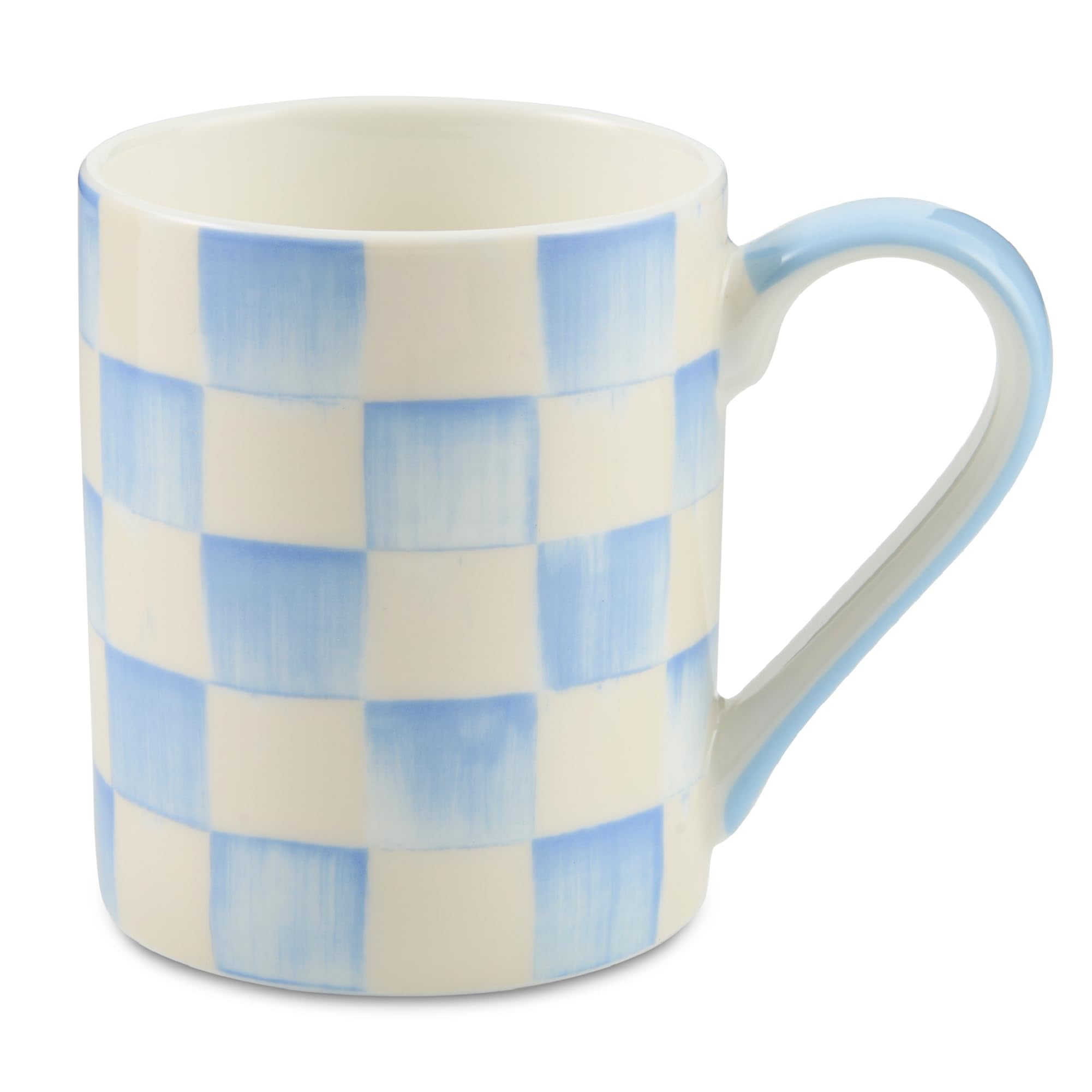 MACKENZIECHILDS Porcelain Mug, LightBlueandWhite Sky Check