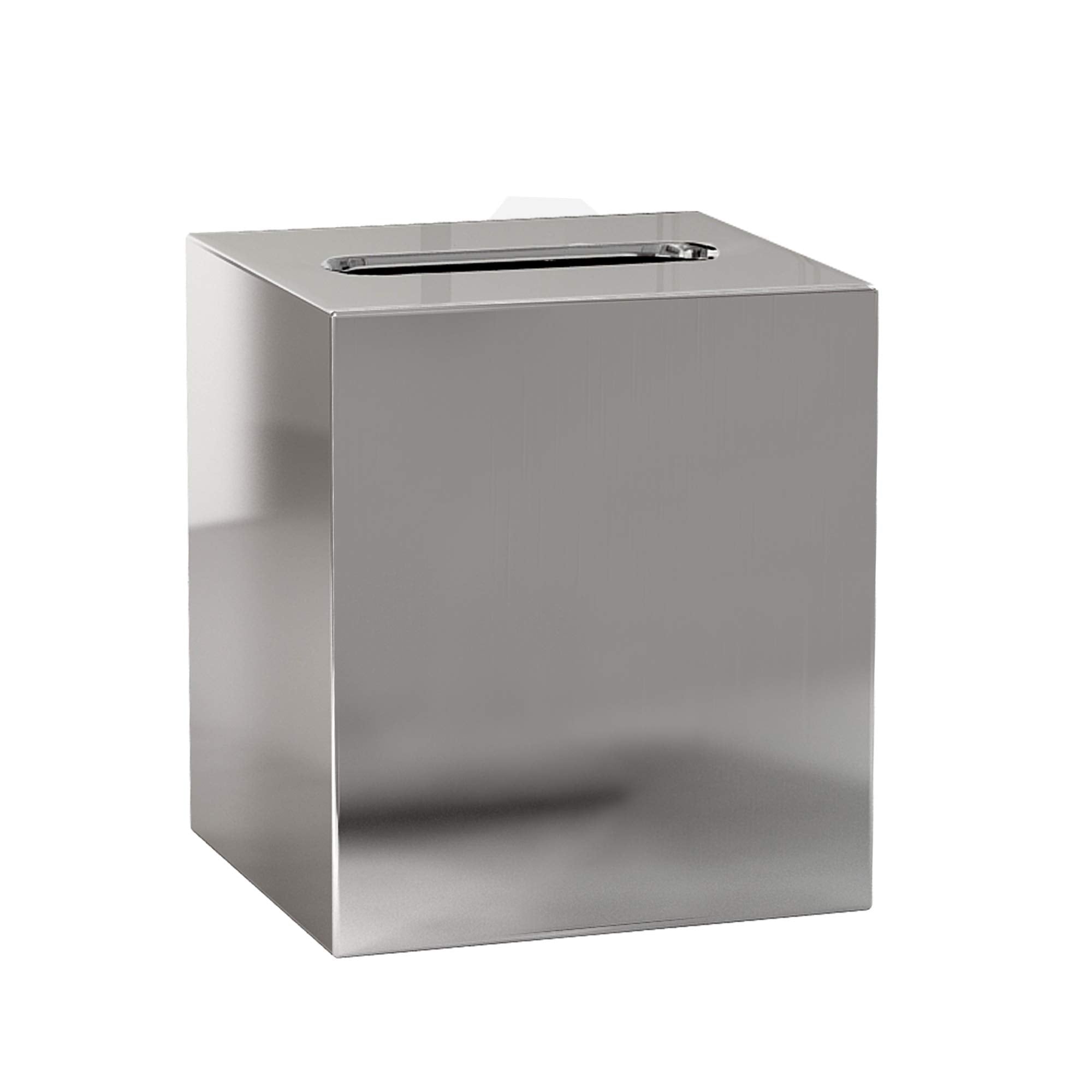Nu Steel Gloss Square Polished Stainless Steel Luxury Tissue Box Holder