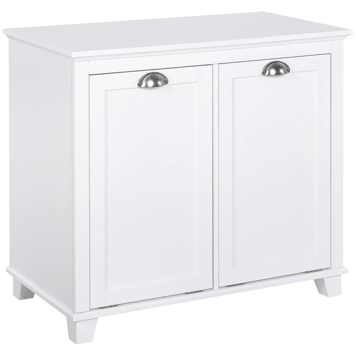 Homcom Dual Tilt Out Laundry Hamper Cabinet, Bathroom Storage Cabinet With 2-Compartment Hamper, Modern Bathroom Floor Cabinet F