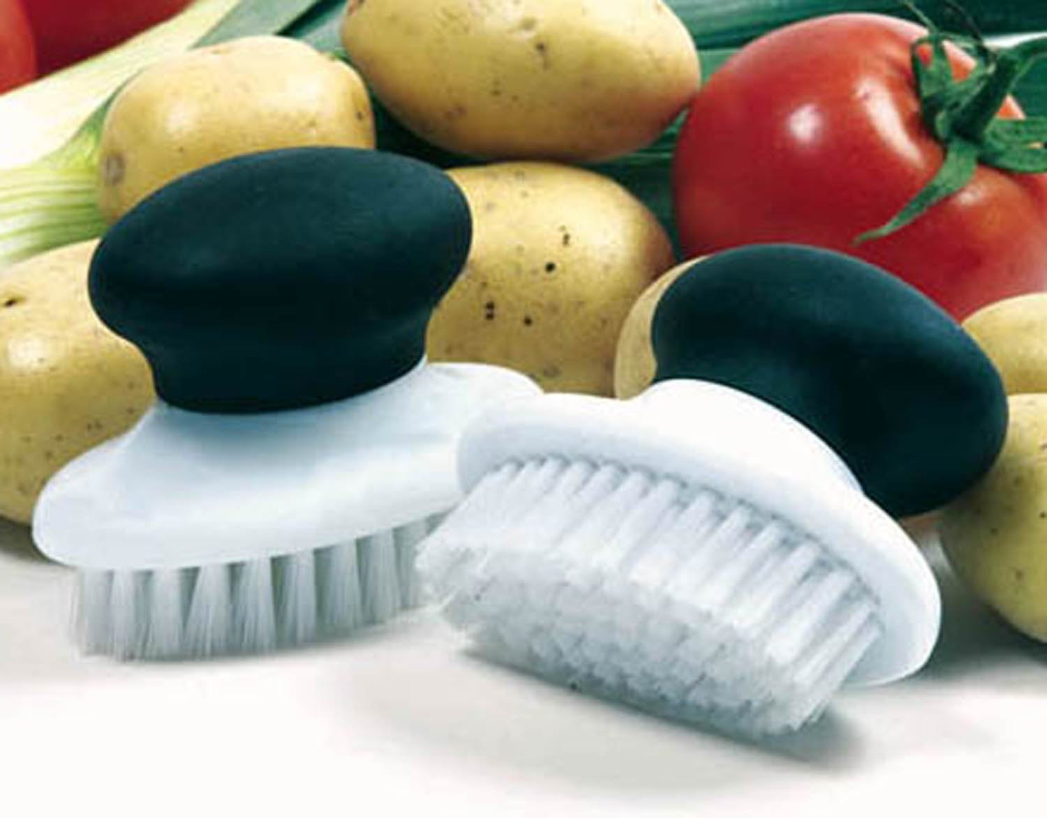 Norpro Grip-EZ Scrub Brush, One-Size, Plastic, White/Black, Model 1084