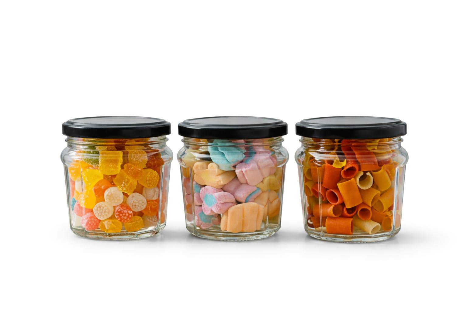Machak Gijar Kitchen Storage Glass Containers Set Jar With Lid, 300Ml (3, Black)