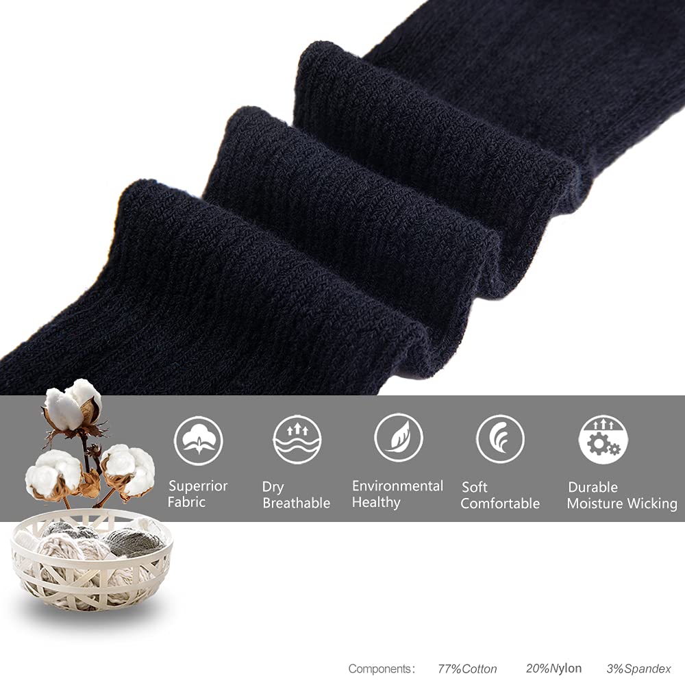 Petrass Girls Tights Toddler Cable Knit Cotton Footed Seamless Dance Ballet Baby Girls Leggings 3 Pack Greyblacknavy 3T-4T