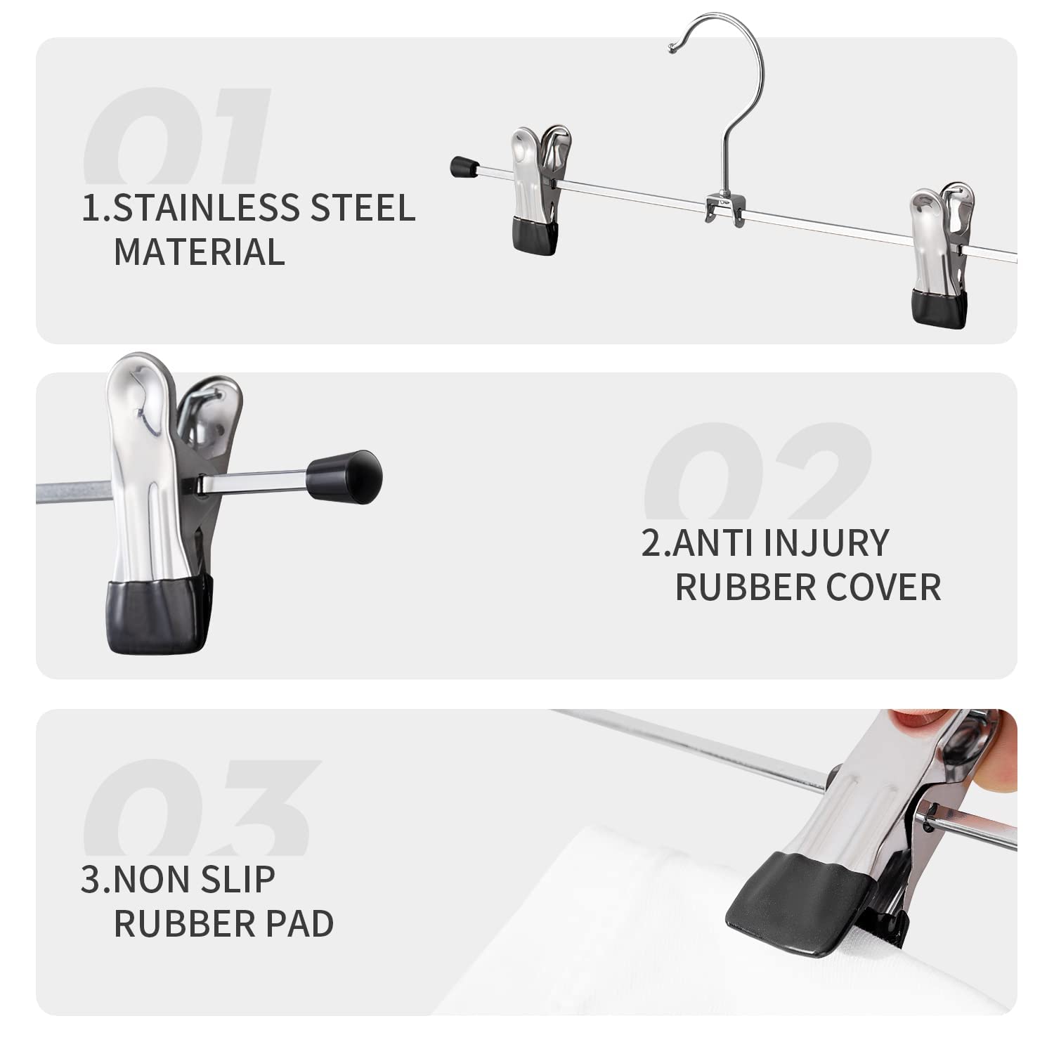 Cimlord 12 Pack Pants Hangers With Clips Skirt Hangers For Women Heavy Duty Metal Clothes Hanger For Closet Space Saving Non Sli