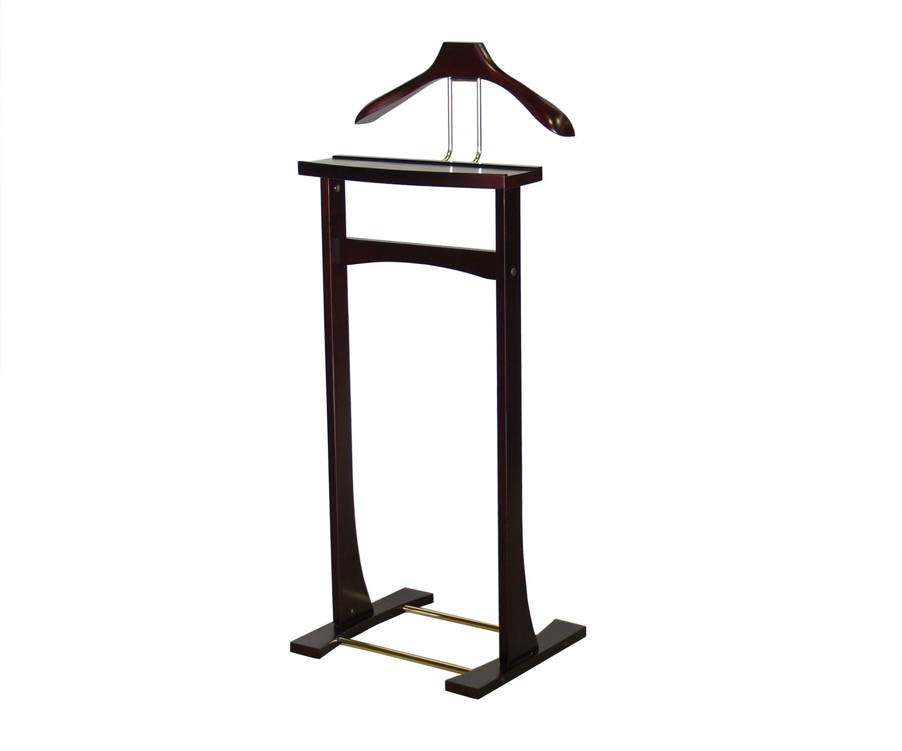 Proman Products Ashton Valet Suit Stand Vl36006 With Top Tray, Contour Hanger, Trouser Bar And Shoe Rack, 17'' W X 14'' D X 42''