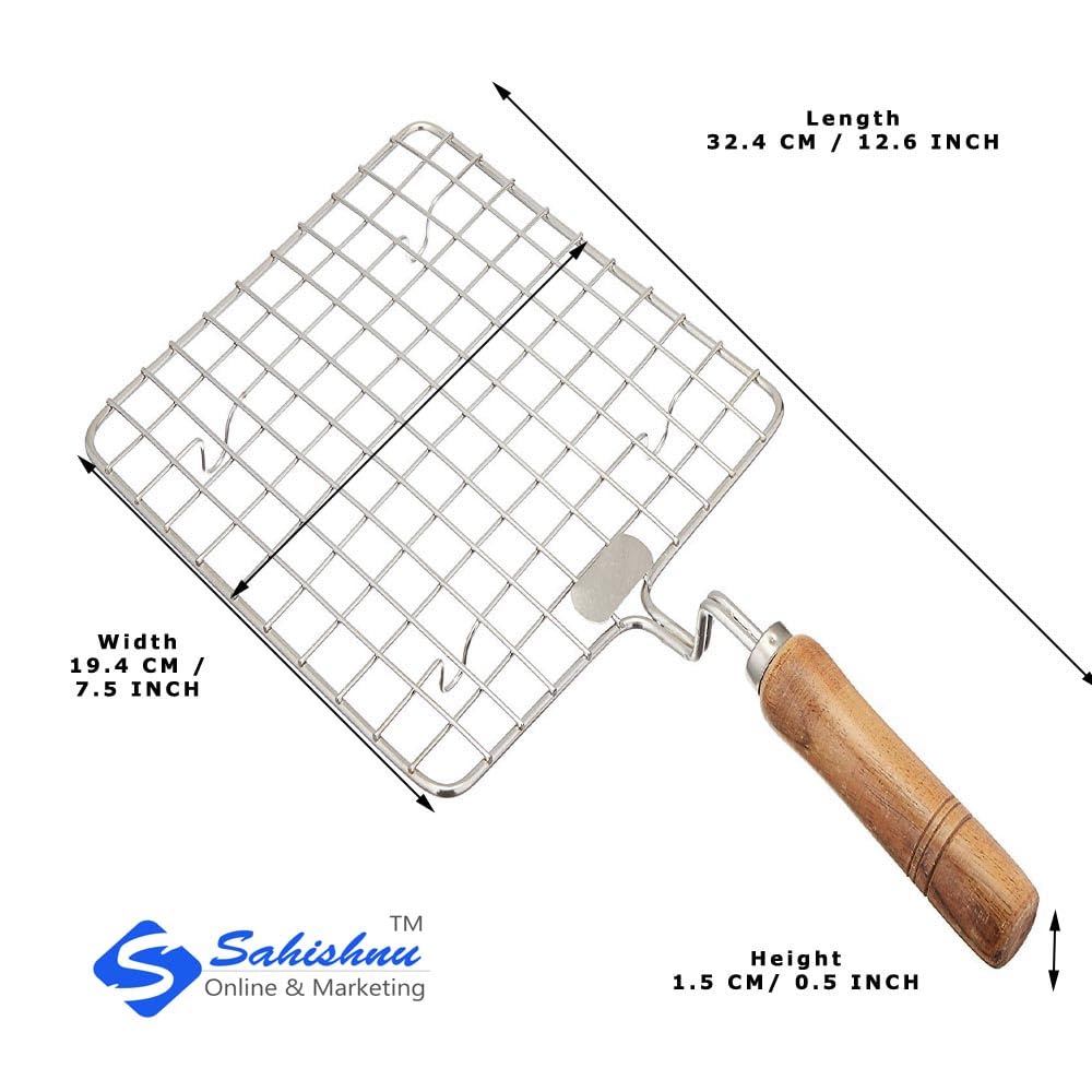 Sahishnu Online & Marketing Rectangle Roasting Net, Rectangle Roaster, Papad Roaster, Roasting Pan,Wire Roaster,Roasting Net, Ro