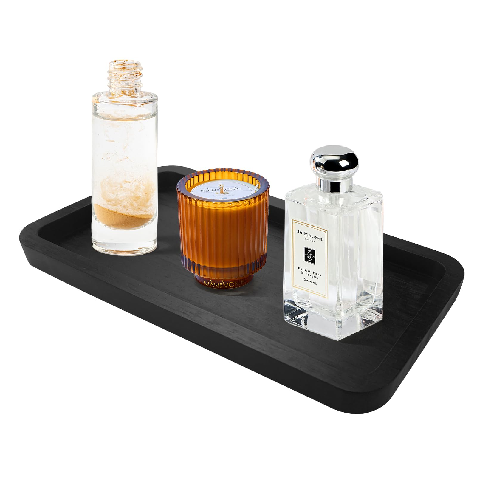 Bayting Bamboo Vanity Tray, Bathroom Tray For Counter, Bamboo Tray For Bathroom, Toilet Tank Tray, Perfume Tray 11.8L X 5.9W X 0