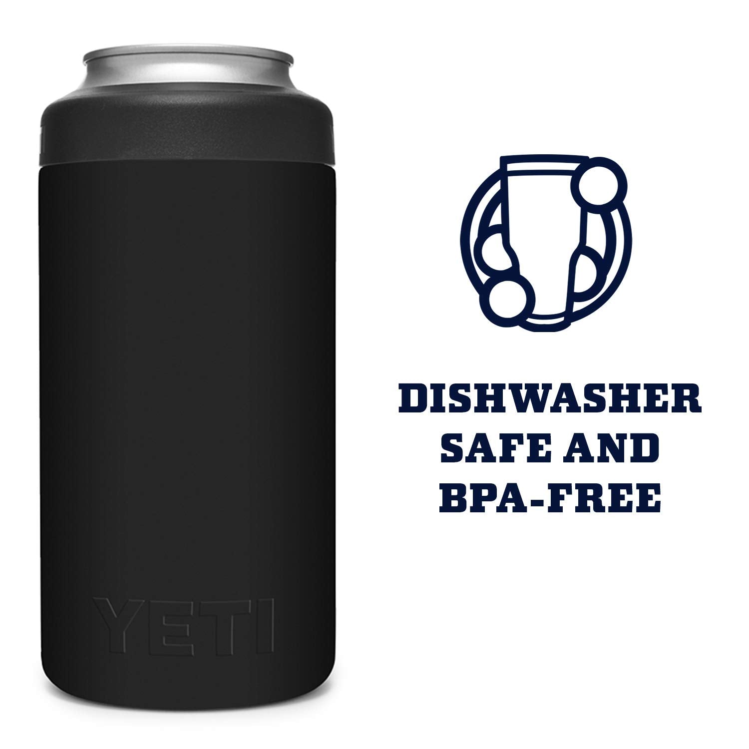 Yeti Rambler 16 Oz. Colster Tall Can Insulator For Tallboys & 16 Oz. Cans, Black