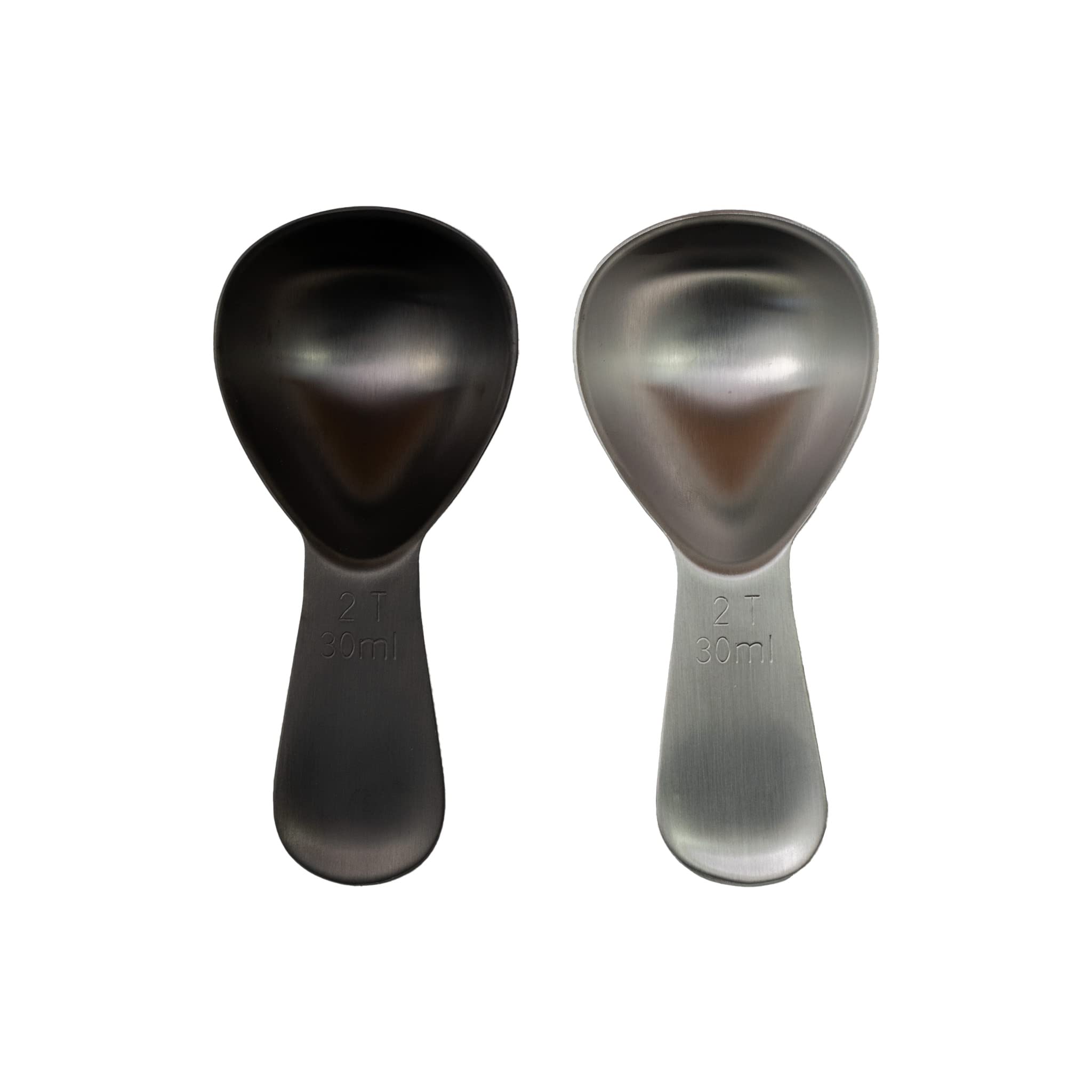 Airscape Stainless Steel Coffee Scoop - Perfectly Proportioned Ergonomic Spoon  2 Tablespoon Capacity  Fits inside Airscape Canisters (Brushed Black)