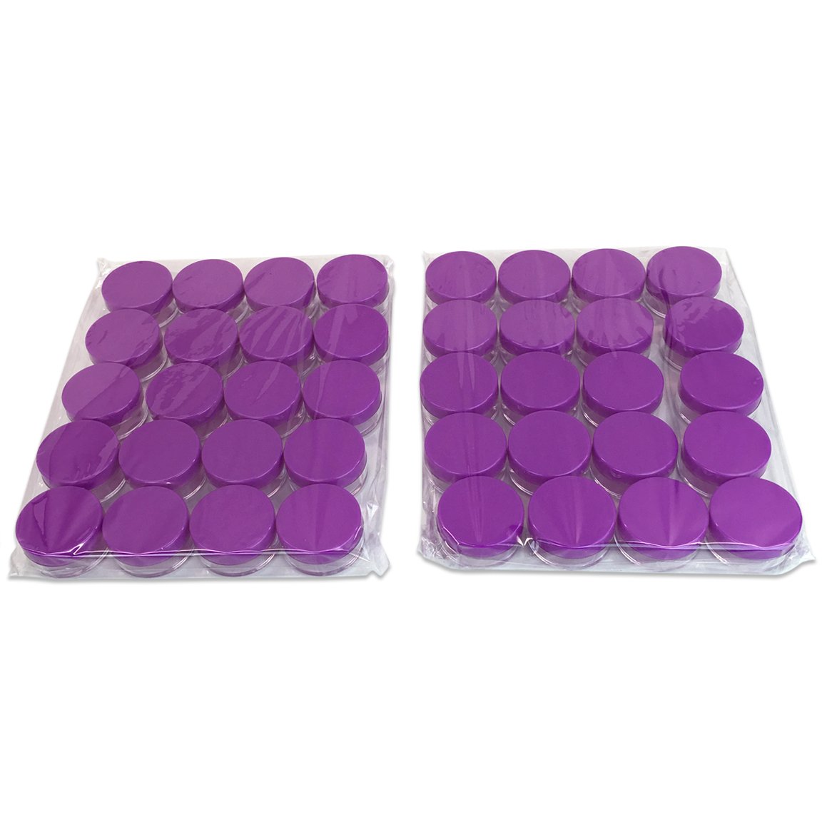 Beauticom 5G/5Ml Round Clear Jars With Purple Lids For Jams, Honey, Cooking Oils, Herbs And Spices (Quantity: 100 Pieces)