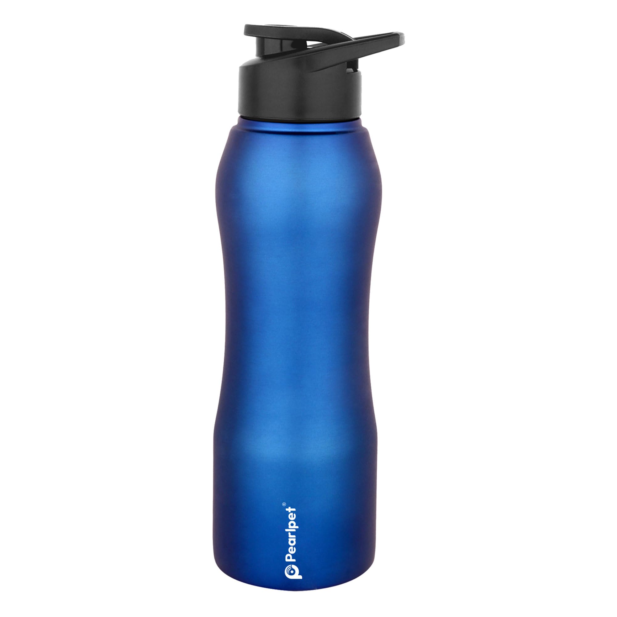 Pearlpet Sportskool Slim Stainless Steel Single Wall Water Bottle 750Ml | Leakproof, Durable, Reusable | For Gym, School, Office