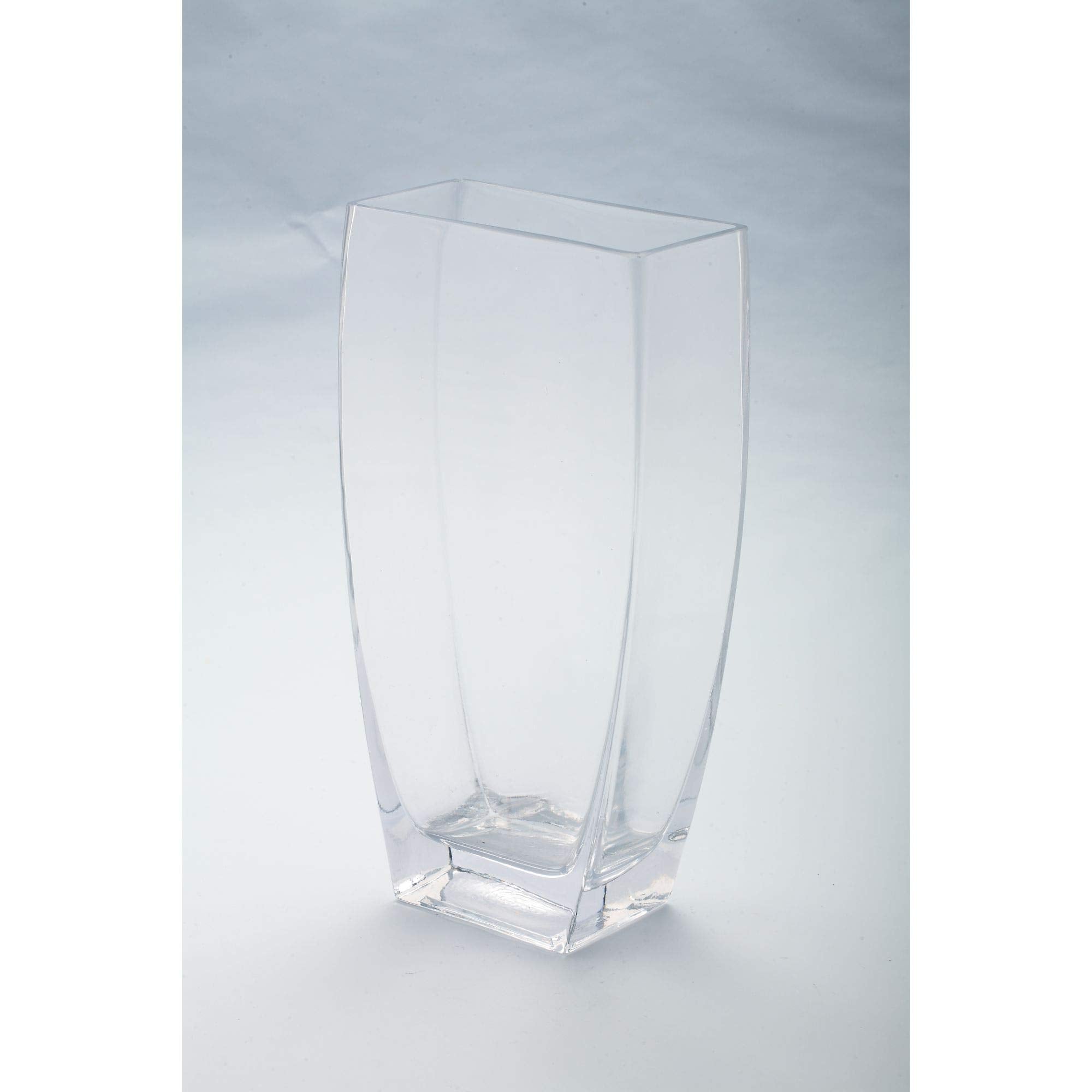 12 Tapered Rectangle Tabletop Glass Vase