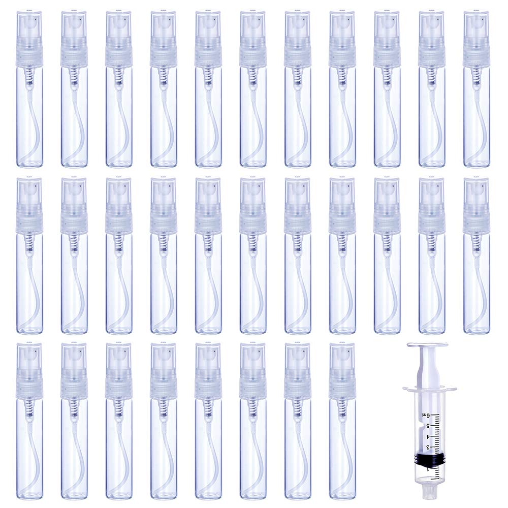 30Pcs 3Ml 5Ml 10Ml Portable Mini Refillable Clear Glass Empty Sprayer Perfume Bottles Cosmetic Atomizers Spray Bottle Container