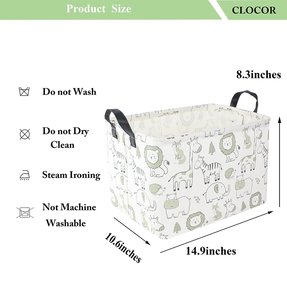 Clocor Rectangular Large Storage Basket,Collapsible Cute Pattern Storage Bin,Waterproof Toy Storage Box With Handles,Gift Basket