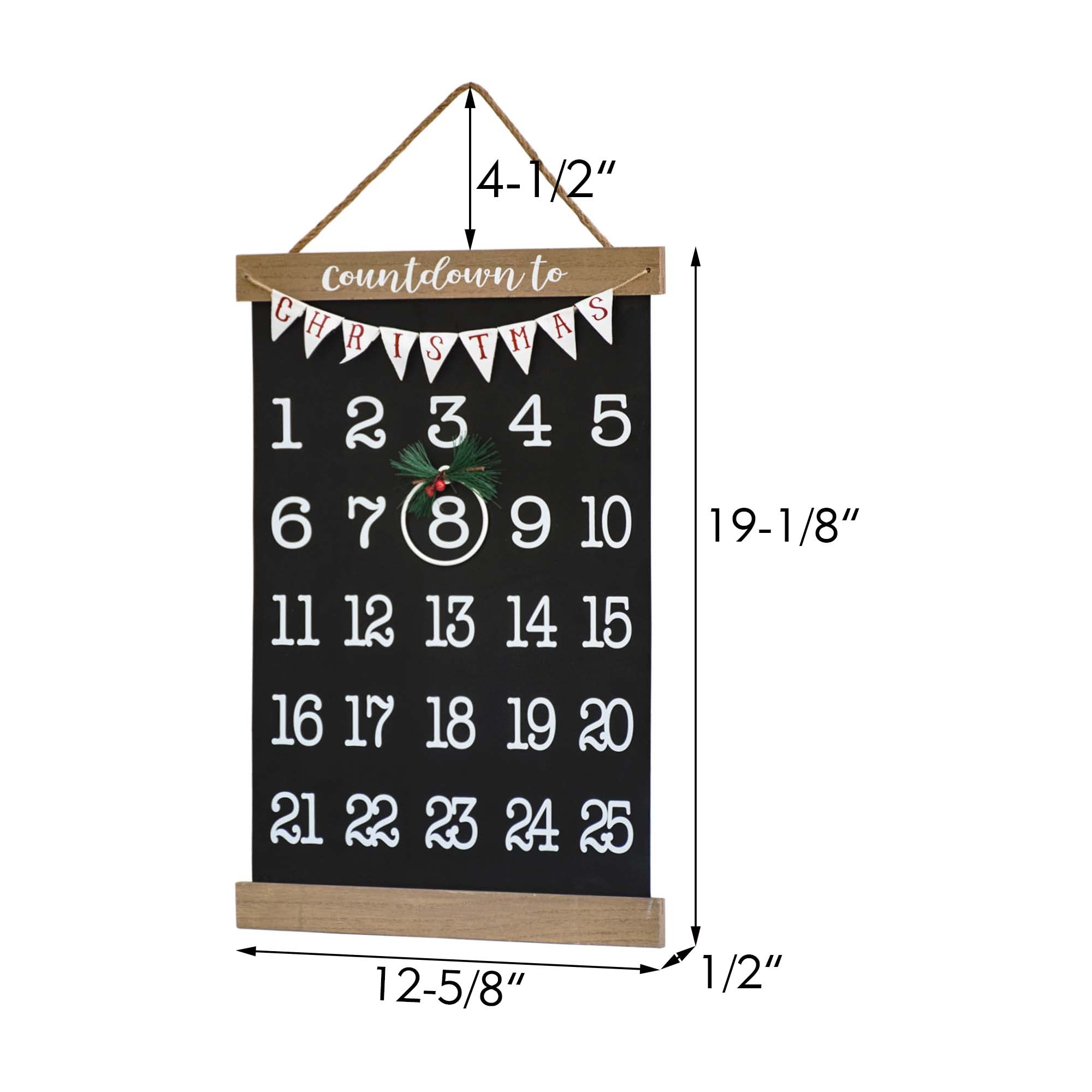 Paris Loft Christmas Countdown Sign, Countdown to Christmas Calendar, Hanging Magnetic Sign, Wood and Metal Farmhouse Decor, Adv