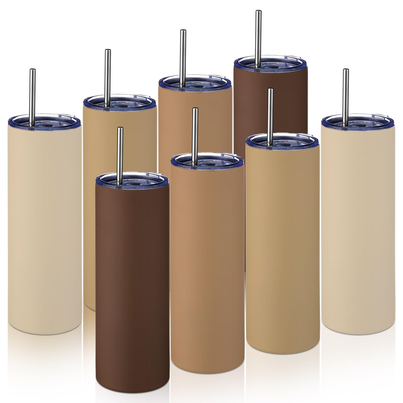 Patelai Tumbler 20oz Travel Coffee Mugs with Lid and Straw Insulated Stainless Steel Tumblers Double Wall Vacuum Skinny Water Bo