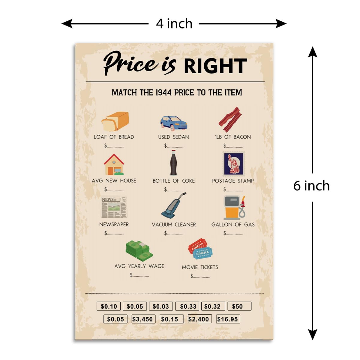 Qupt 80Th Birthday Party Games, Price Is Right Games, Birthday Party Supplies For Adults, Fun 1944S Party Game,Pack Of 30 Cards