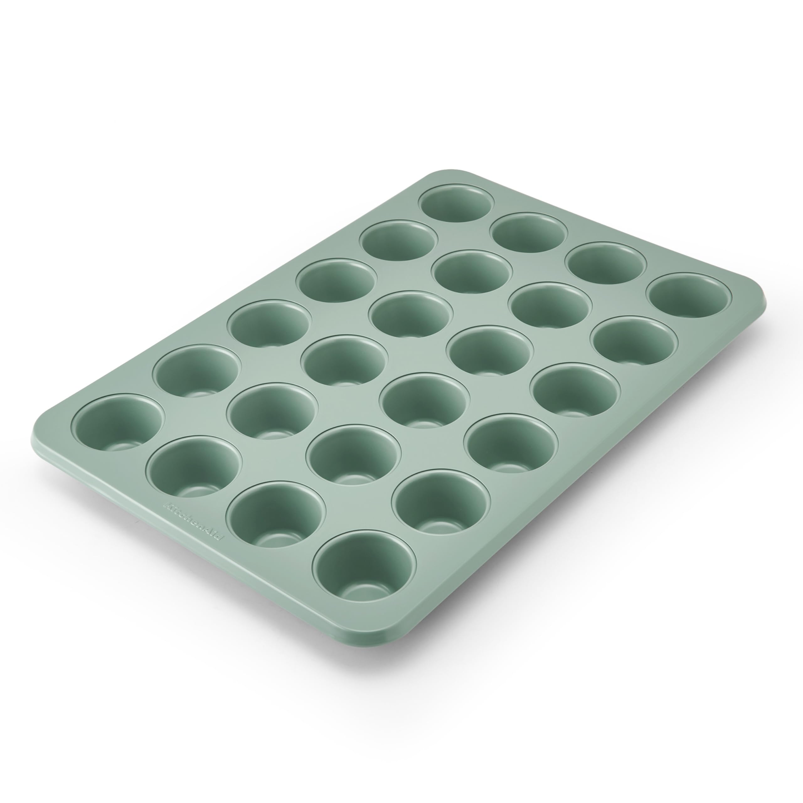 KitchenAid Nonstick Swiss Engineered Aluminized Steel Muffin Pan, Dishwasher Safe, 24 Cup, Cardamom