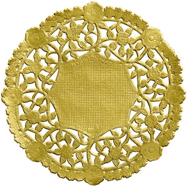 The Baker Celebrations Gold Foil 4 Inch Round Paper Lace Table Doilies - Made In Canada (Pack Of 100)
