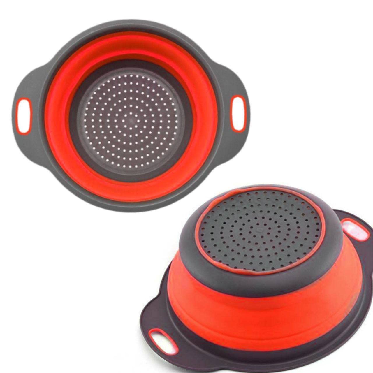 Round Collapsible Colander With Plastic Handles Round Silicone Kitchen Strainers Foldable Kitchen Strainer Perfect For Draining