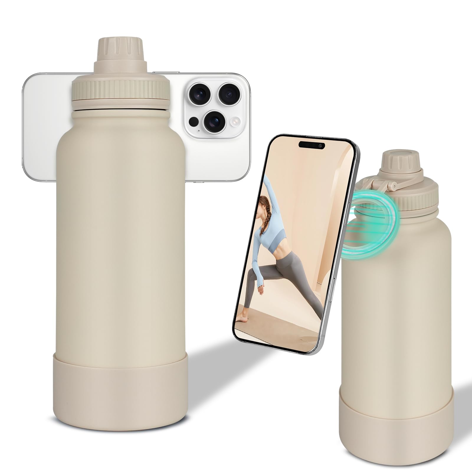 34oz Insulated Magnetic Water Bottle | Compatible with MagSafe Phone Holder | Stainless Steel Water Bottle | BPA Free 12H Hot & 