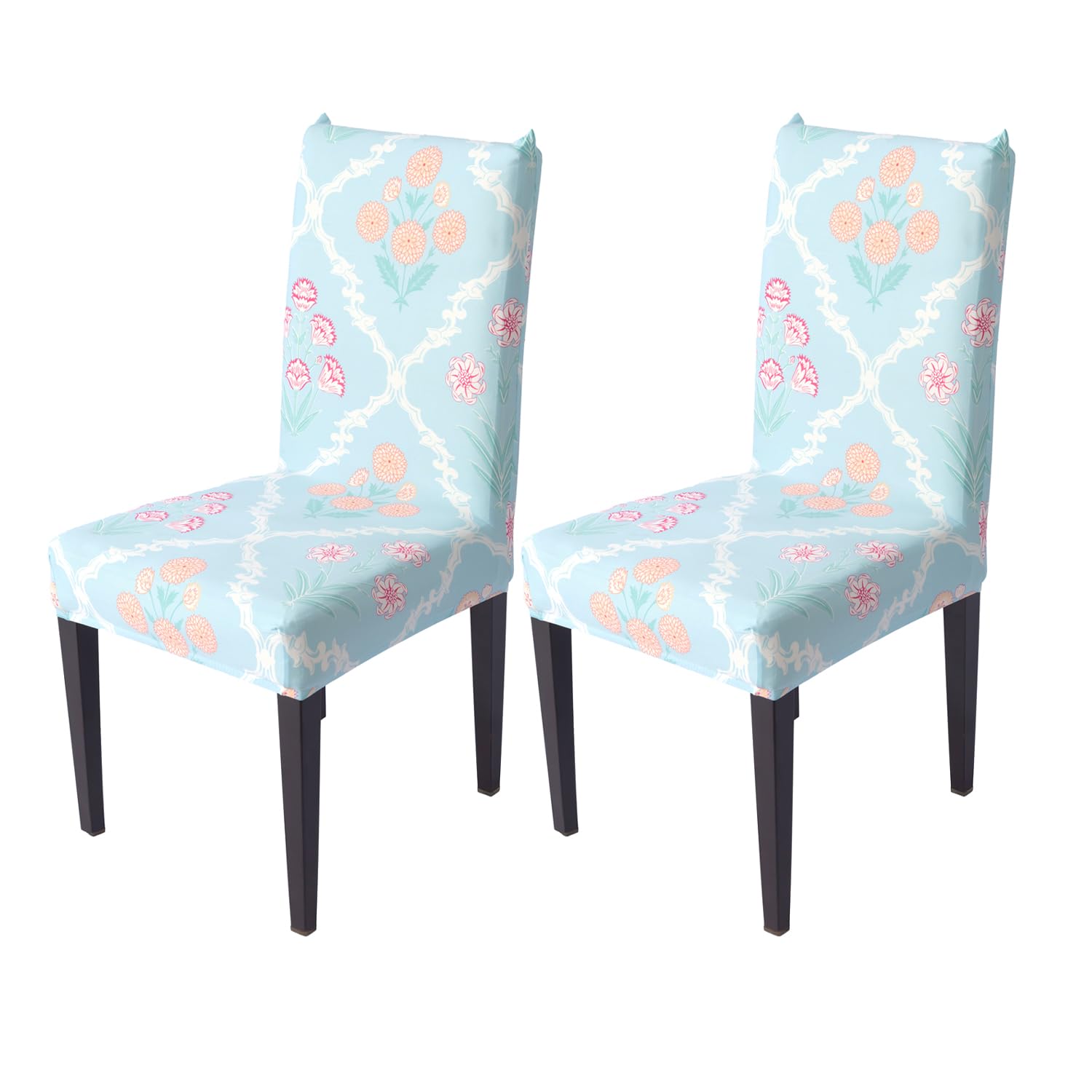 House Of Quirk Elastic Chair Cover Stretch Removable Washable Short Dining Chair Cover Protector Seat Slipcover (Pack Of 2, Guls