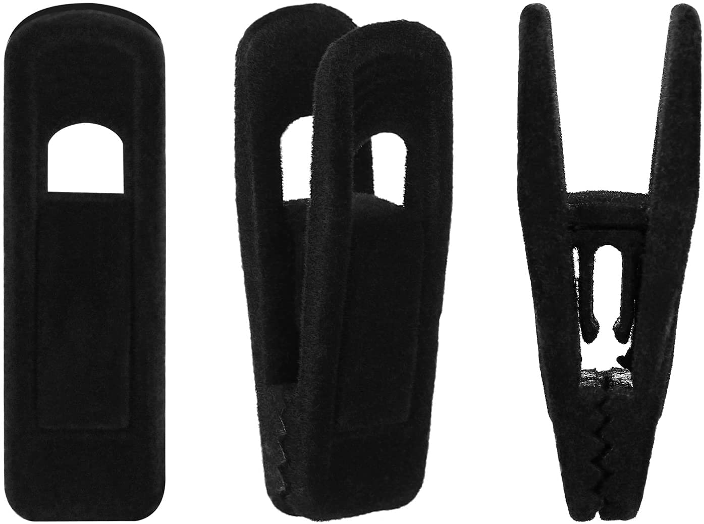 Mateda Velvet Hangers Clips Strong Finger Clips Perfect For Thin Velvet Hangers (Black, 20)