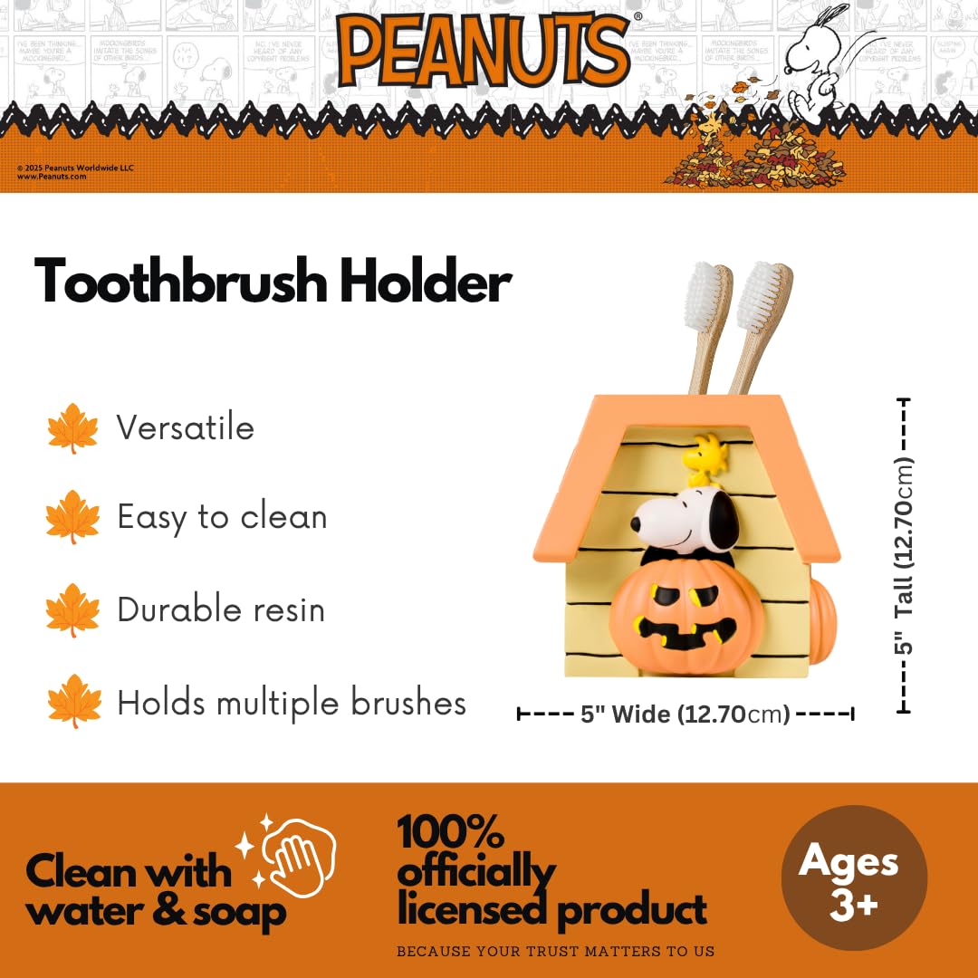 Peanuts Snoopy Toothbrush Holder - Makeup Brushes/Pens Tumbler, (Officially Licensed Product) by Franco Collectibles