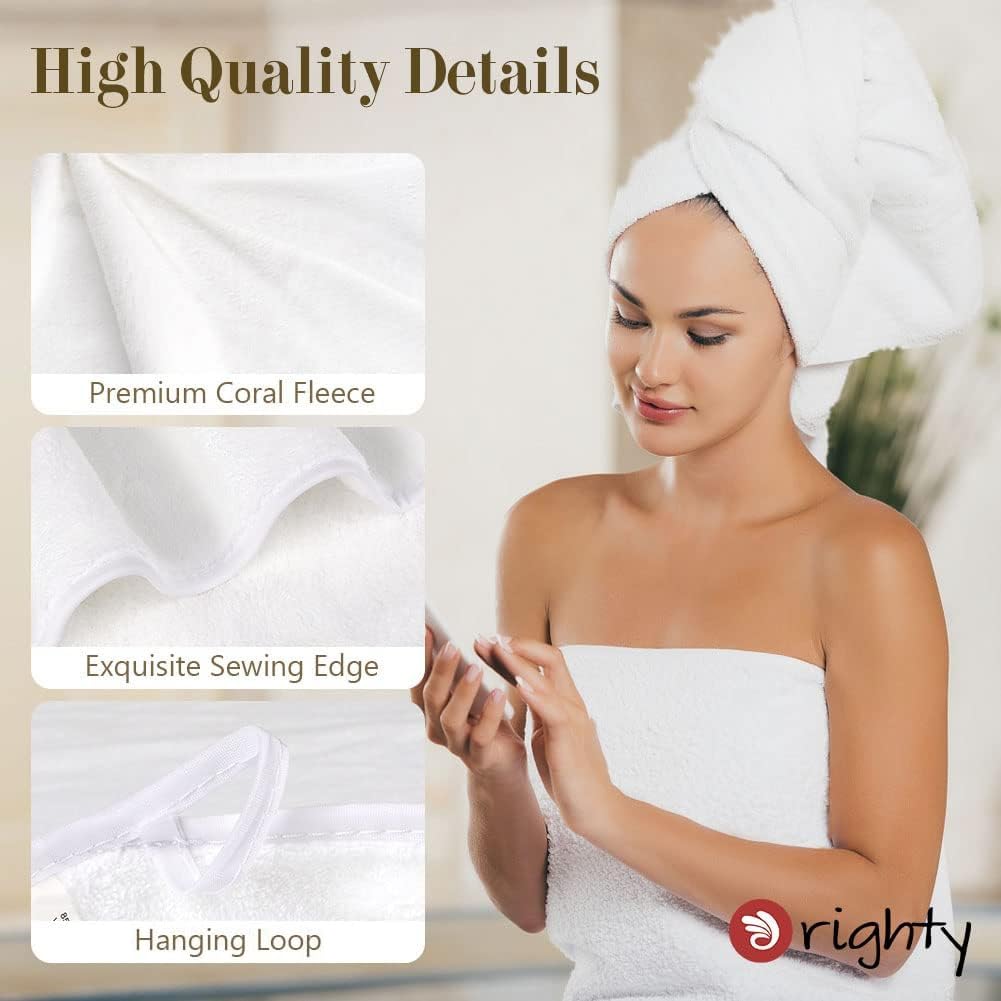 Orighty Bath Towel Set Pack of 4(27?? x 54??) - Soft Feel White Bath Towel Sets  Highly Absorbent Microfiber Towels for Body  Quick Drying  Microfiber Bath Towels for Sport  Yoga  SPA  Fitness