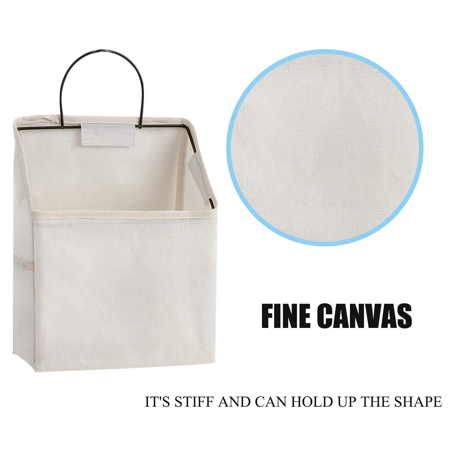 Ruipbote 2 Pcs Wall-Hanging Storage Bags, Desktop Organizer Basket Cotton Linen Hanging Storage Basket For Kitchen,Bderoom,Livin