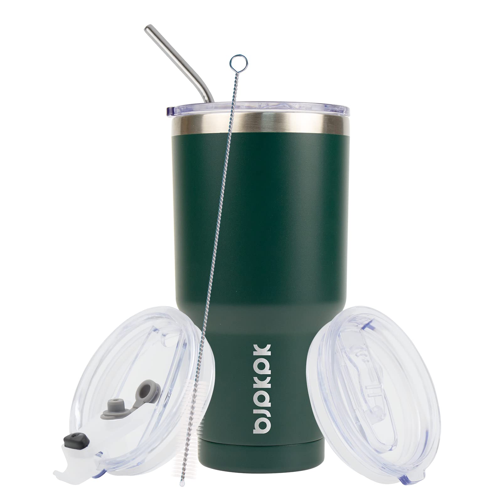 Bjpkpk 30Oz Tumbler With Lids And Straws, Stainless Steel Vacuum Insulated Coffee Tumblers, Insulated Travel Mug Water Cup With