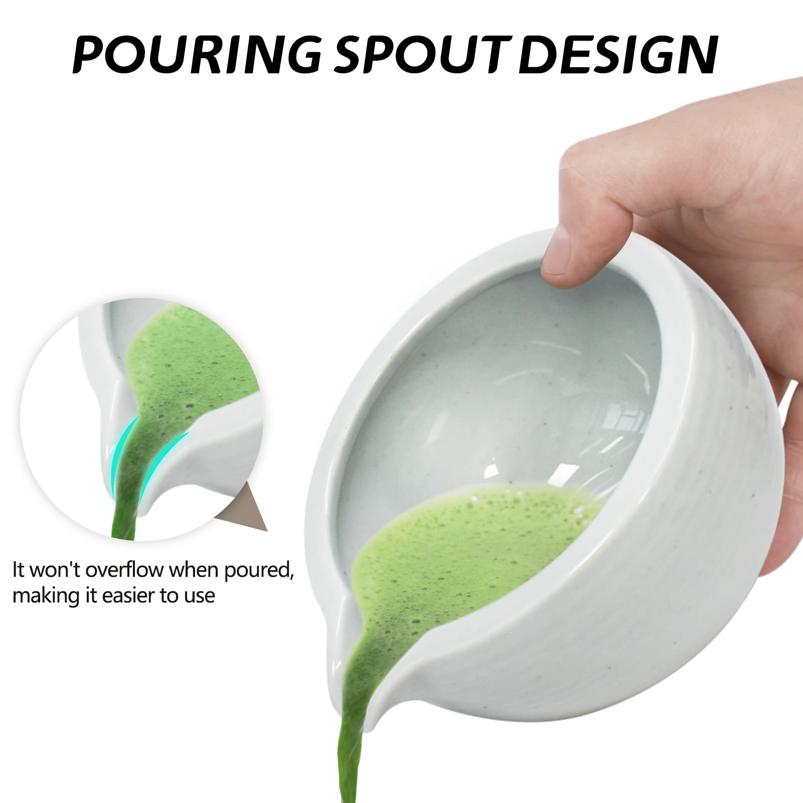 Artcome Matcha Ceremony Kit For Japanese Tea Ceremony, Bowl With Pouring Spout, Whisk, Tea Scoop, Matcha Powder Strainer, Matcha