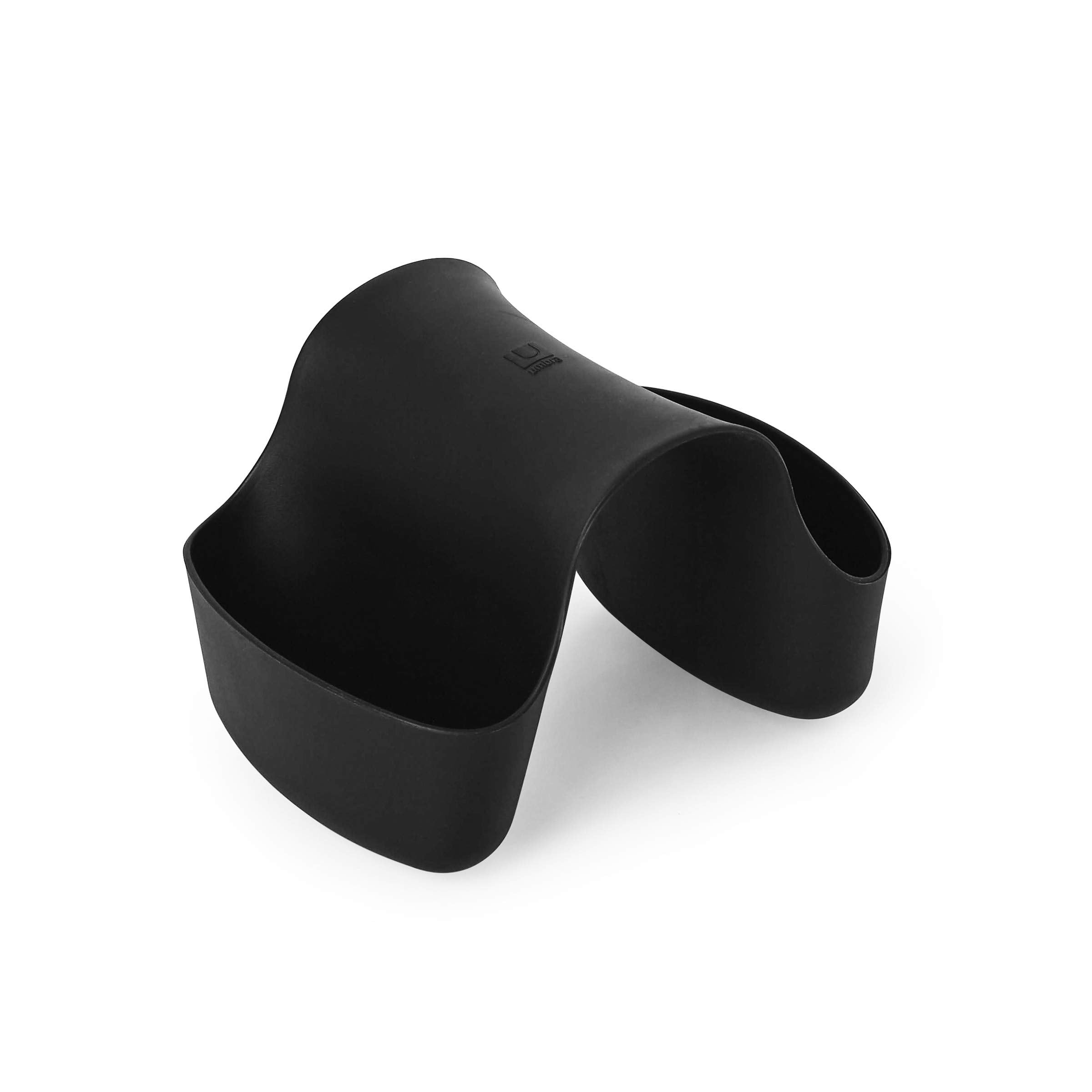 Umbra Saddle Caddy  Flexible Rubber Organizer for Double Kitchen Sink, Storage for Dish Sponge, Scouring Pads and more, Black, 