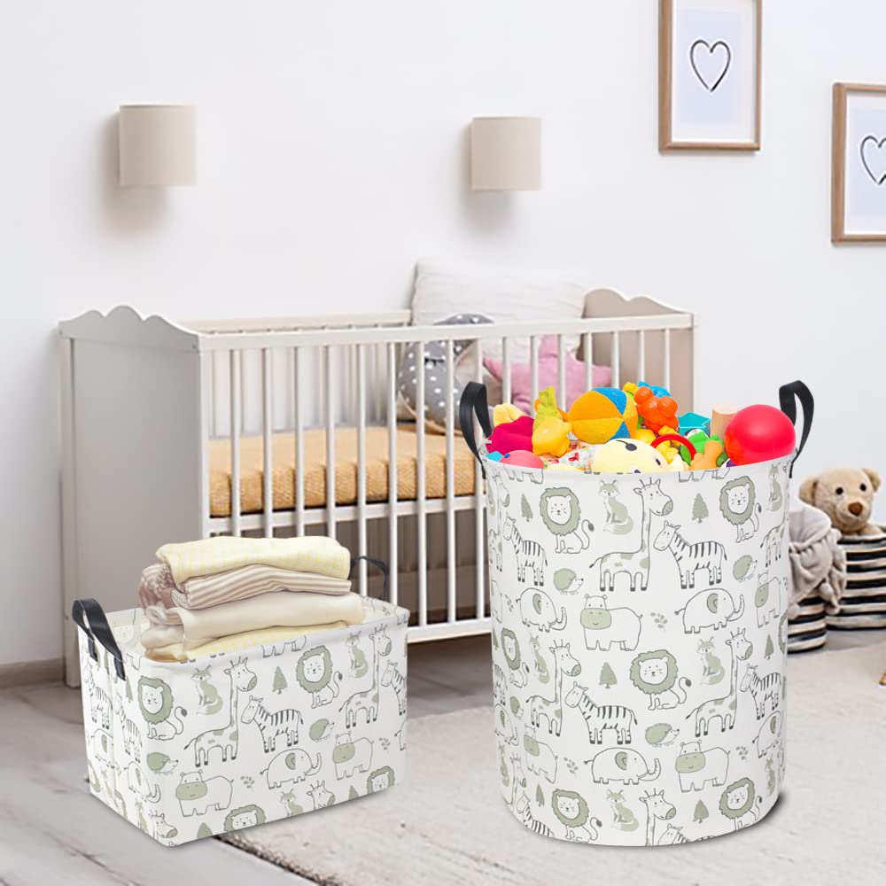 Clocor Rectangular Large Storage Basket,Collapsible Cute Pattern Storage Bin,Waterproof Toy Storage Box With Handles,Gift Basket