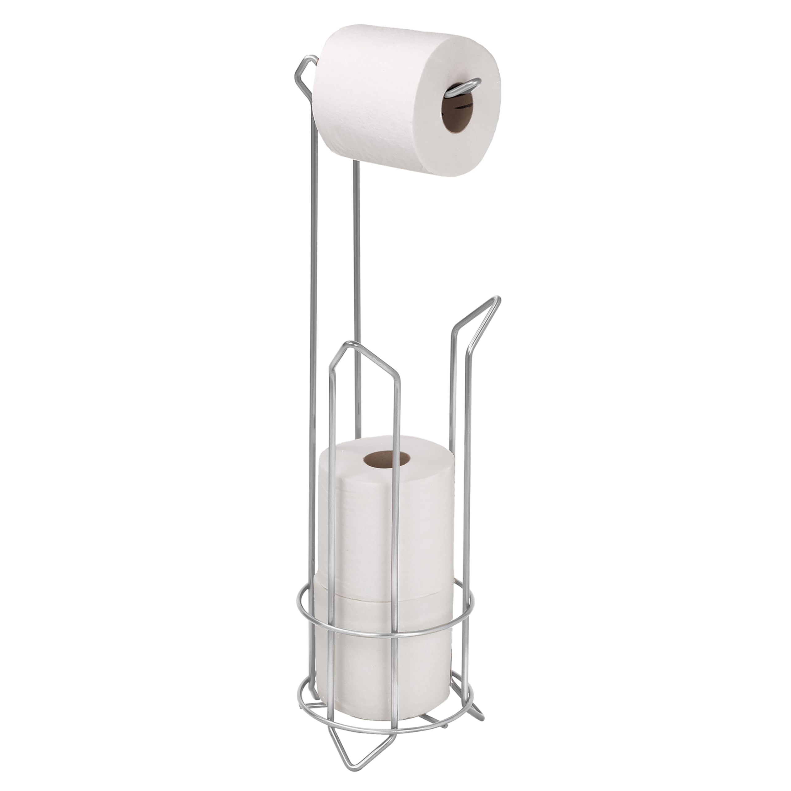 Bath Bliss Holder and Dispenser in Satin Nickel  Holds  Durable Iron Toilet Paper Reserve/Holder & Dispenser  Bathroom Storage for 4 Rolls Rust Resistant