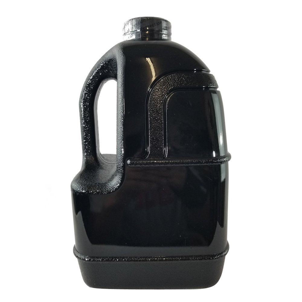 1 Gallon BPA FREE Reusable Plastic Drinking Water Big Mouth Dairy Bottle Jug Container with Holder - Deep Black