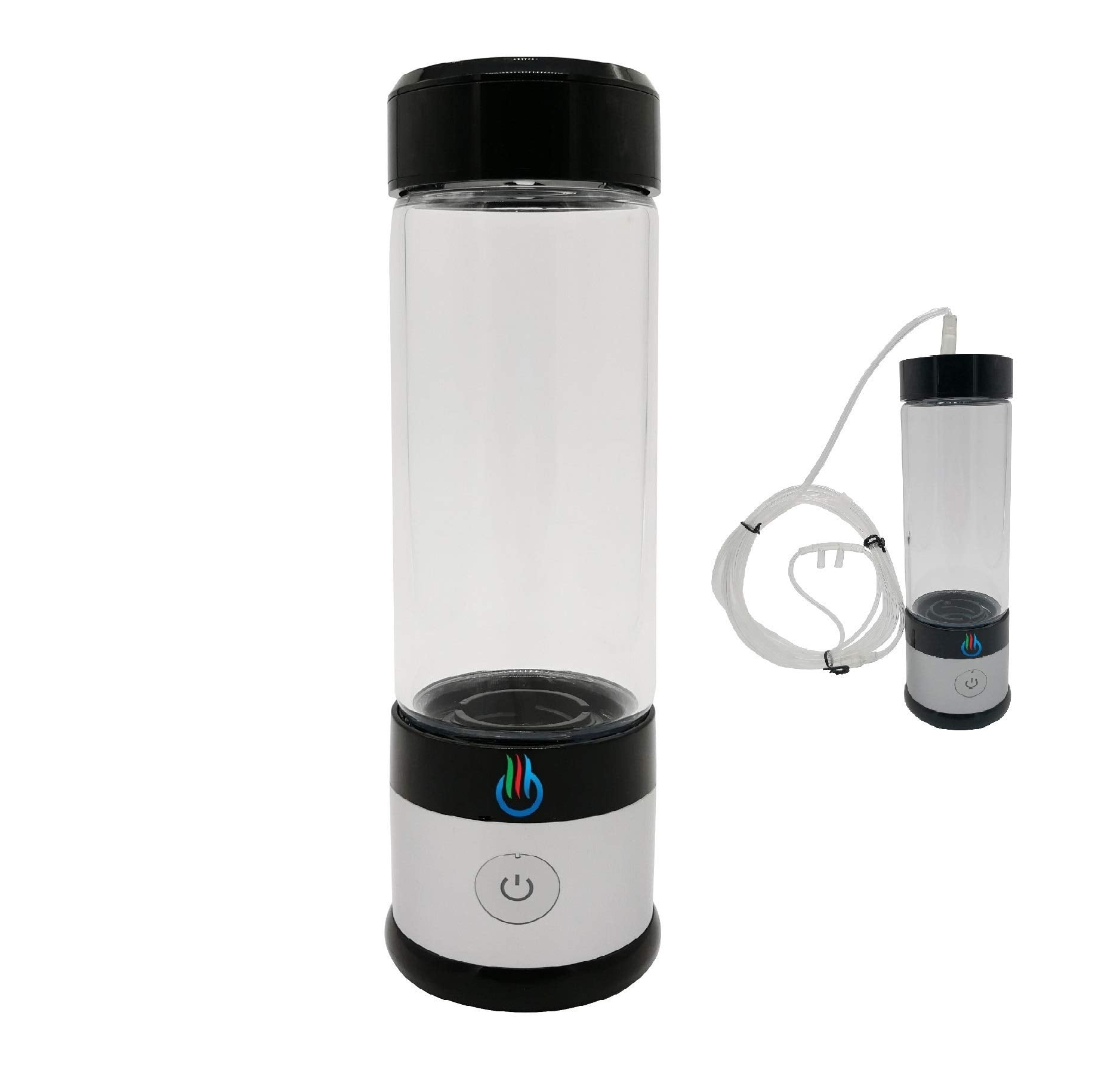 H2 Usb Sport Maxx Hydrogen Water Generator With Glass Bottle And Inhaler Adapter (Silver)