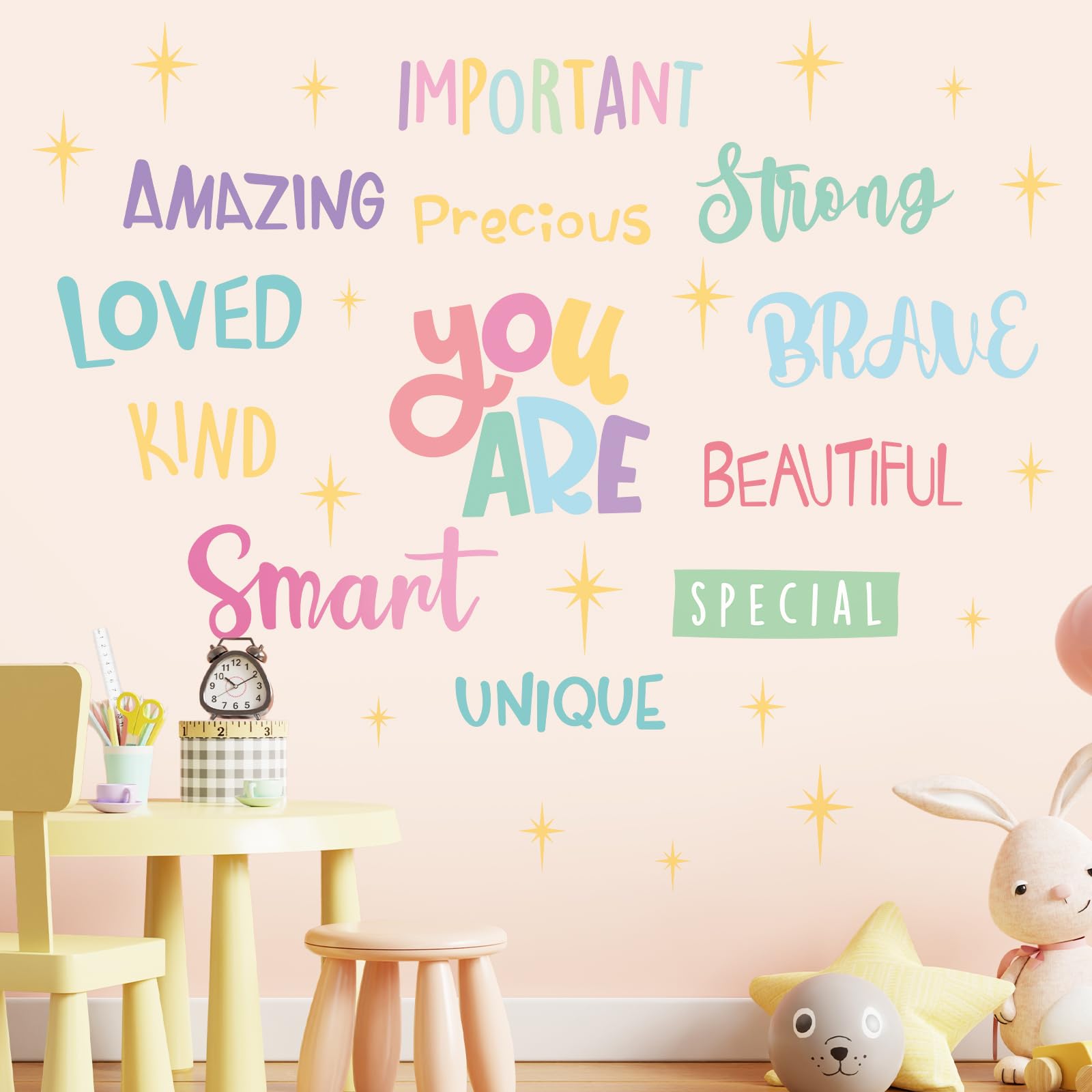 SHUCHING Inspirational Quotes Wall Decal Peel and Stick, Vinyl DIY Wall Sticker, Wall Decor for Girls Bedroom Nursery