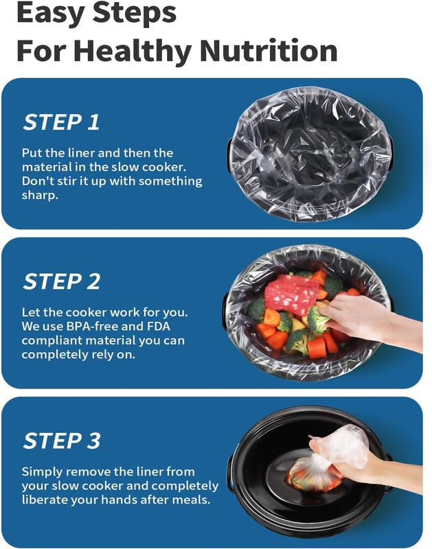 Kooc Slow Cooker Liners 14''X22'' 30 Count Extra Large Size Disposable Pot Liners Cooking Bags Fit 6 Qt To 10 Qt Pot Bpa Free Fr
