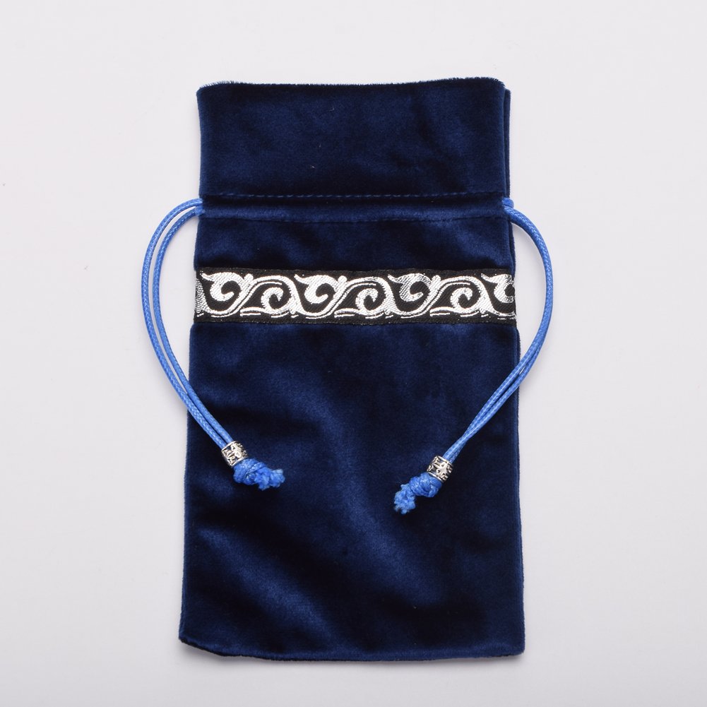 Blessume Square Altar Tarot Table Cloth Divination Wicca Velvet Cloth With Tarot Pouch Blue