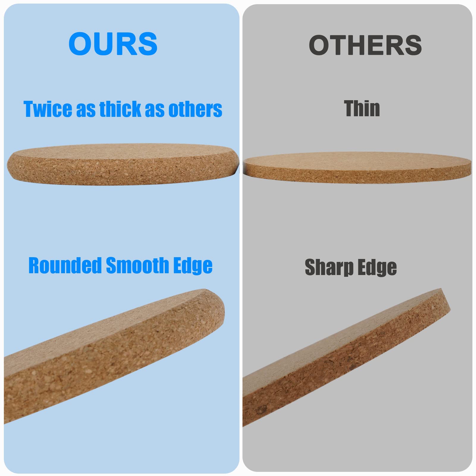 8 Pcs Drink Coasters with Holder  Thicker Cork Coasters for Drinks Absorbent for Coffee Table Wooden Coaster Set Tabletop Protection Cup Mat Bar Kitchen Living Room House Home Decor Housewarming Gift